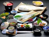 Live squid, Saga beef and salt-grilled