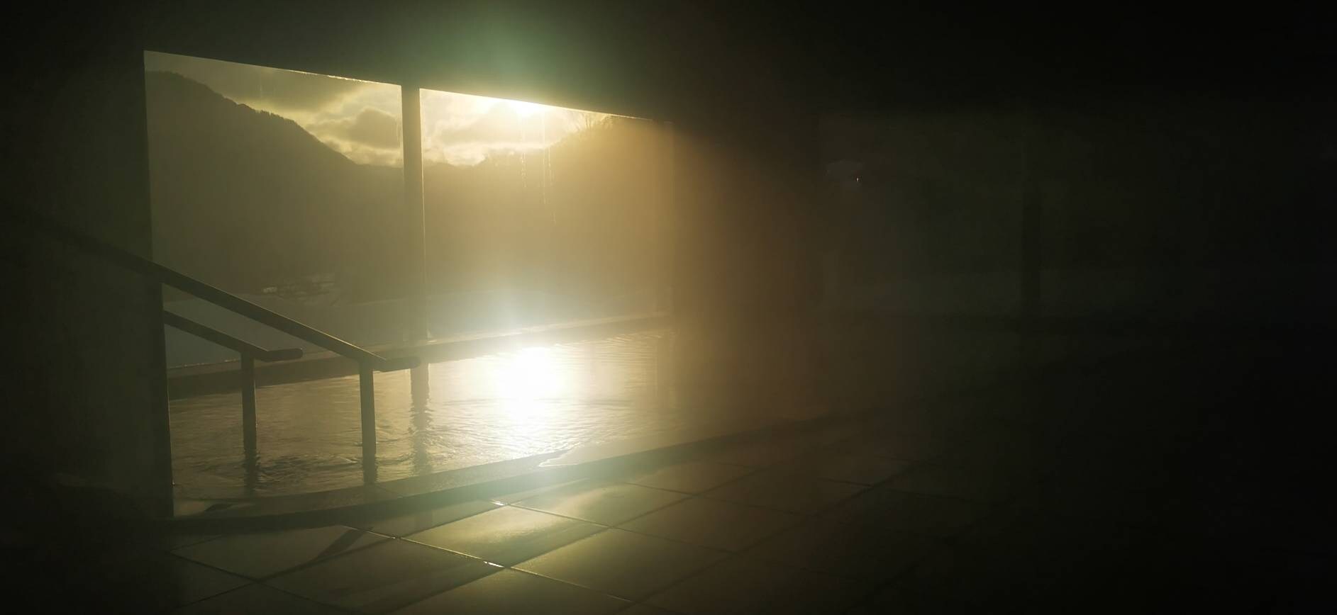 Sunset from the large public bath