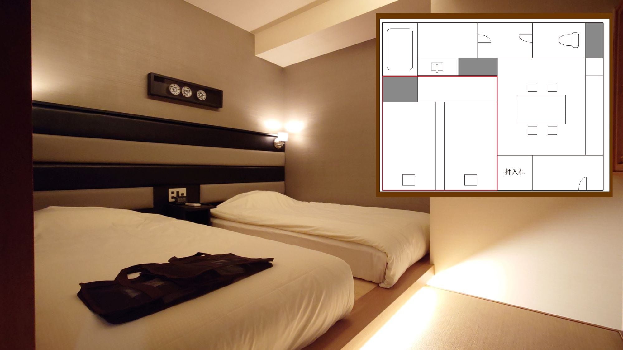 Japanese-Western style room layout (bed)