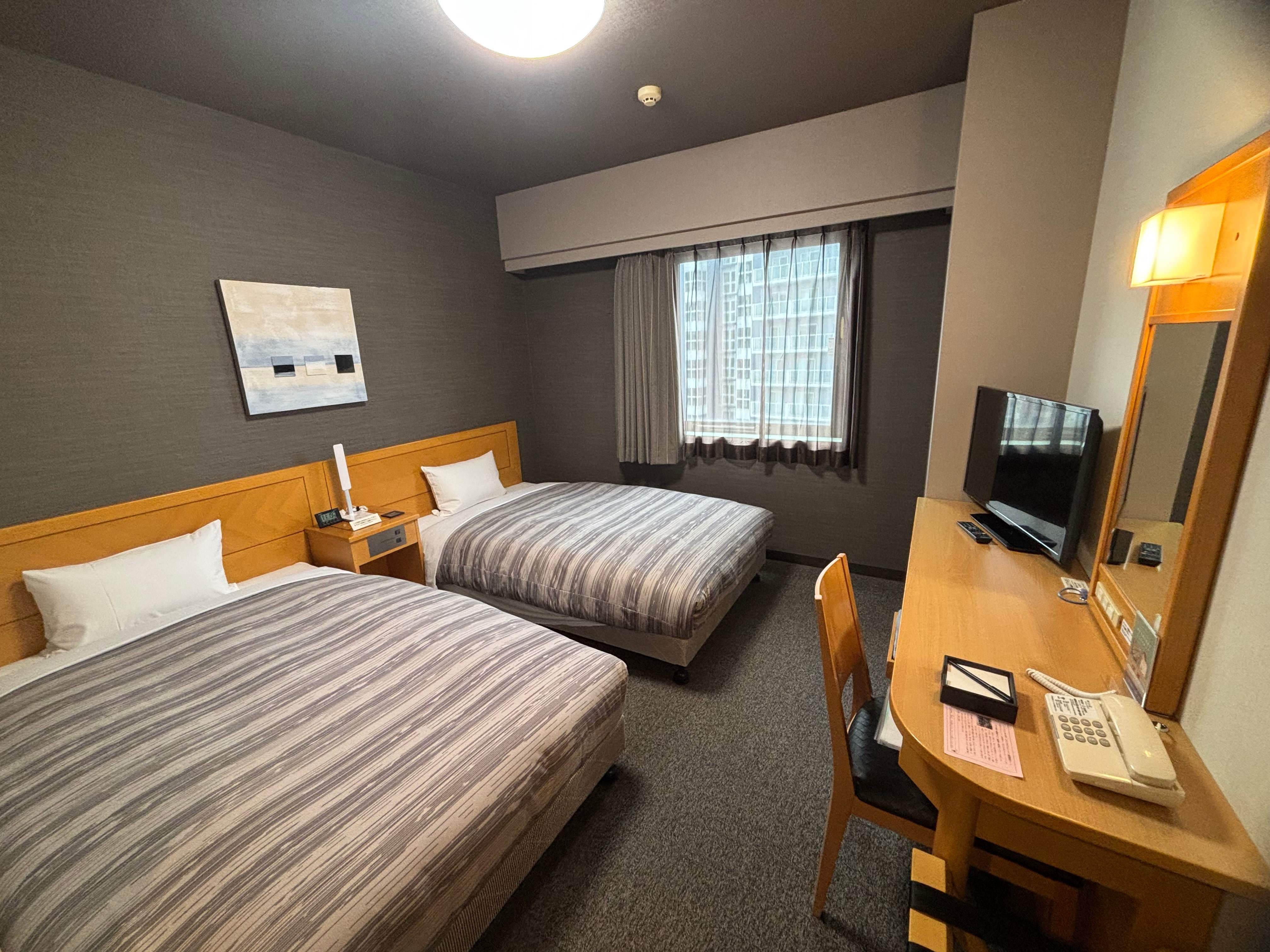 Twin: This room has a bed size of 110cm to 120cm and can accommodate 1 to 2 people.