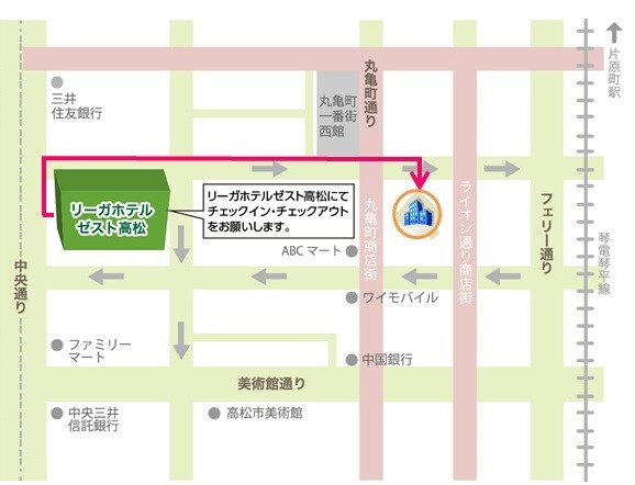 入住地点的地图