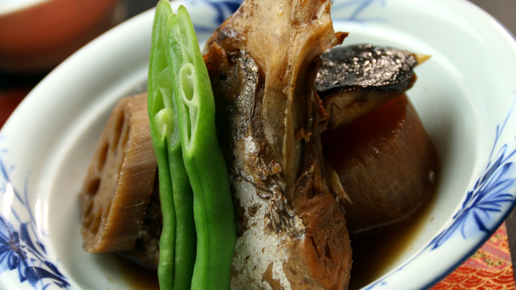 An example of a standard kaiseki meal - boiled fish -