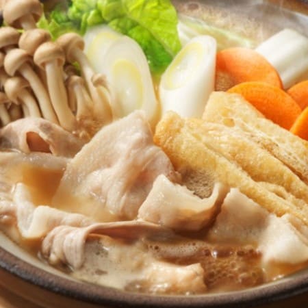 Pork hotpot with local seasonal vegetables