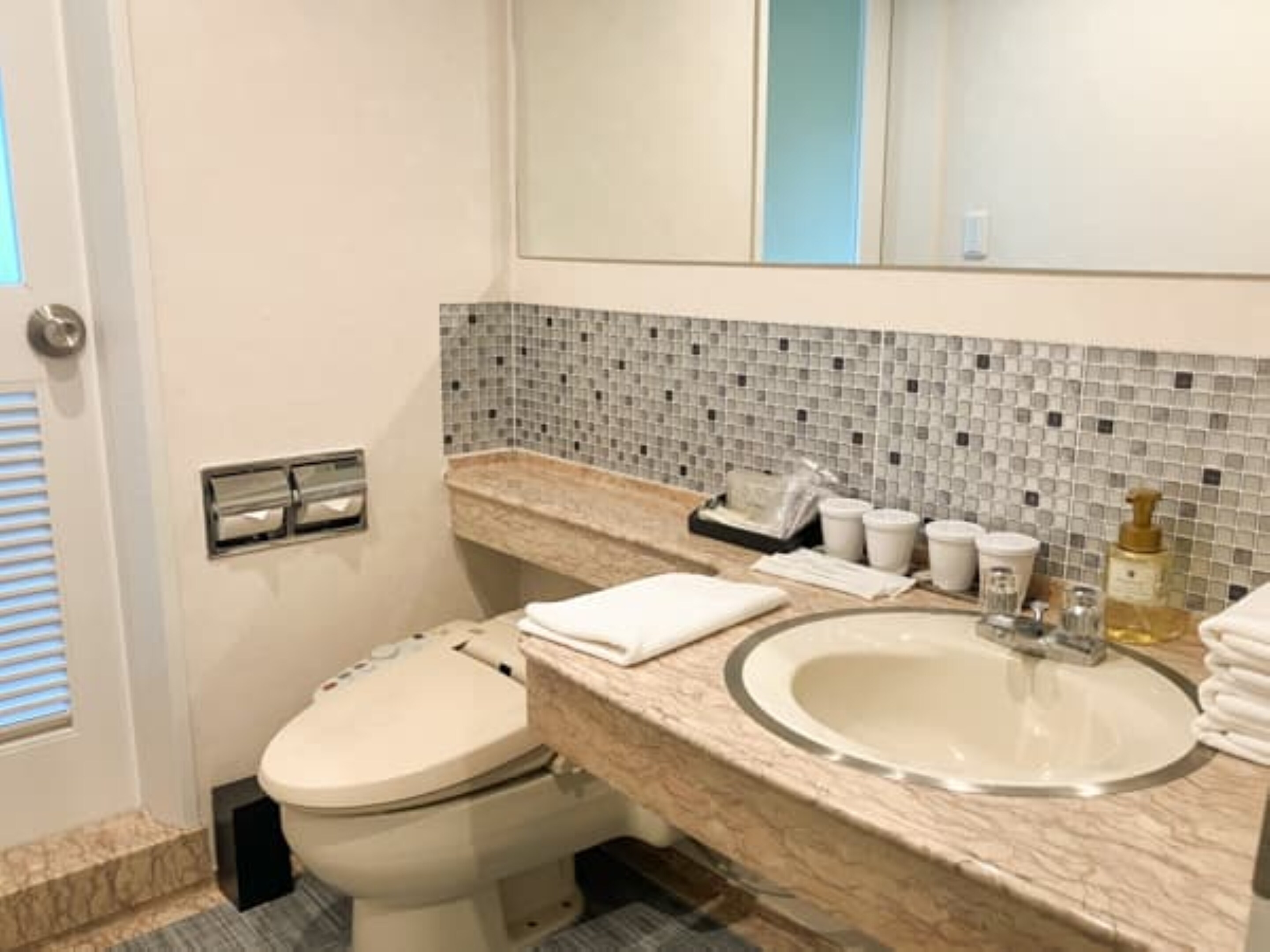 Family room toilet and sink