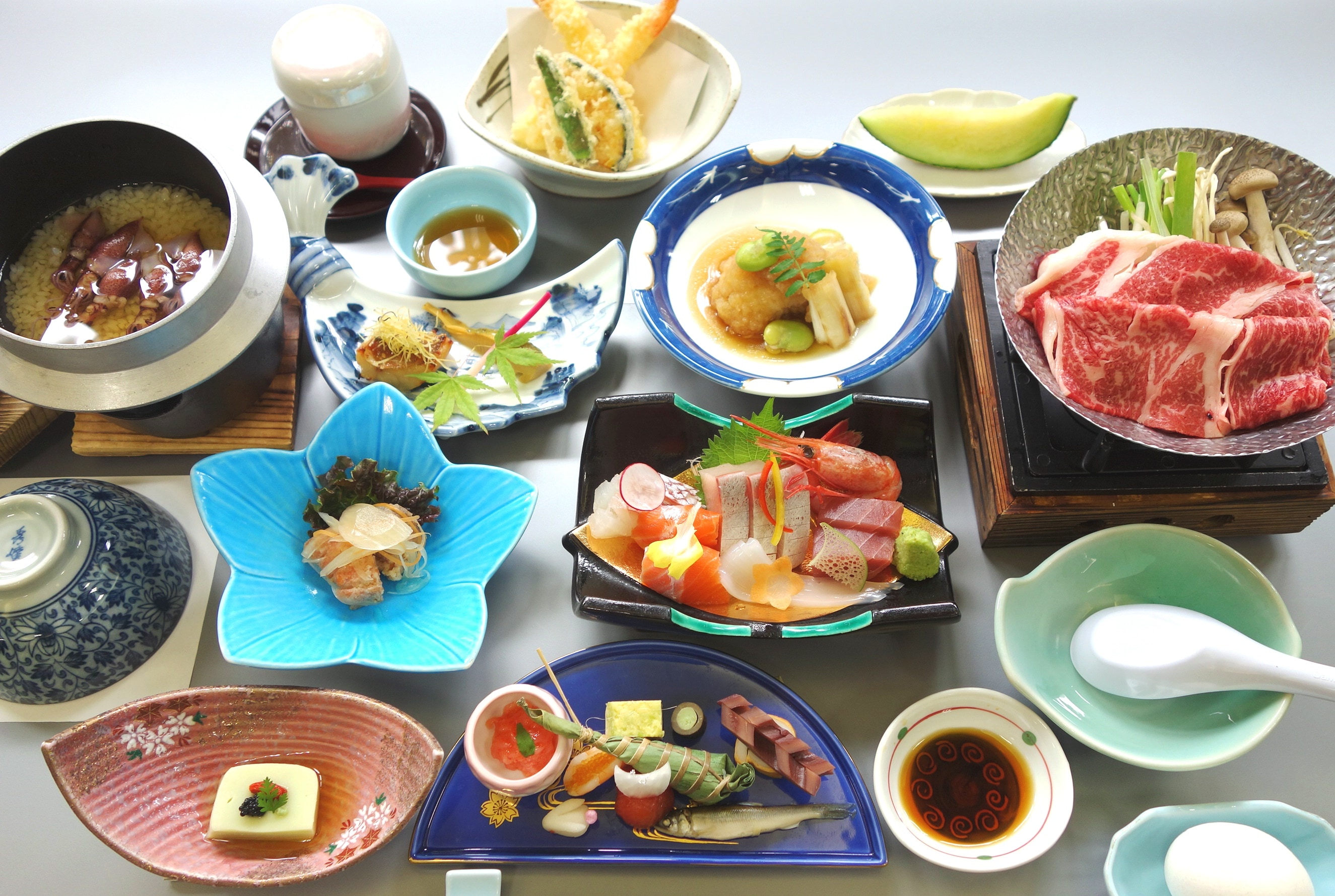 Sanin seasonal fish sashimi and sukiyaki luxury