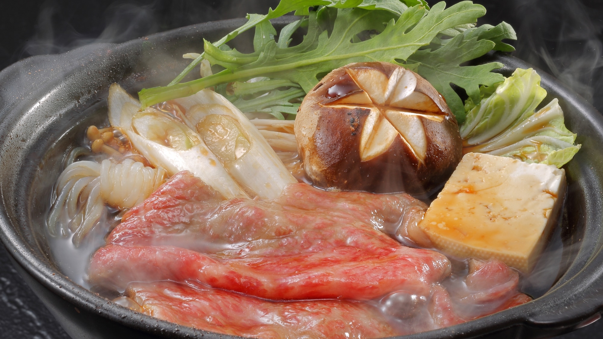 *【餐点示例】山形牛寿喜烧♪尽情享用山形引以为豪的品牌牛肉！