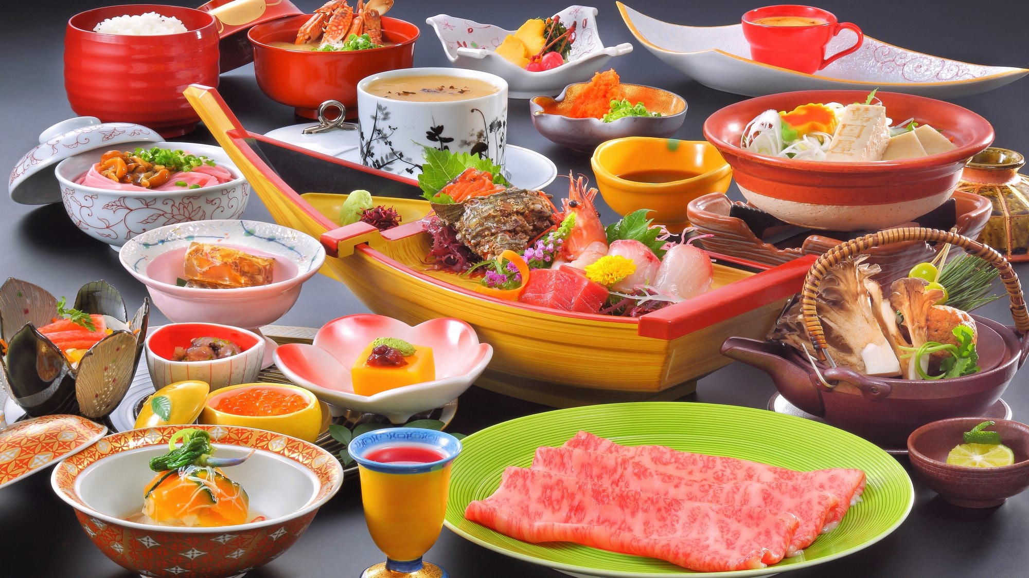 [Makan malam] Kaiseki Jepang dengan shabu-shabu daging sapi Yamagata (musim dingin) *Gambar