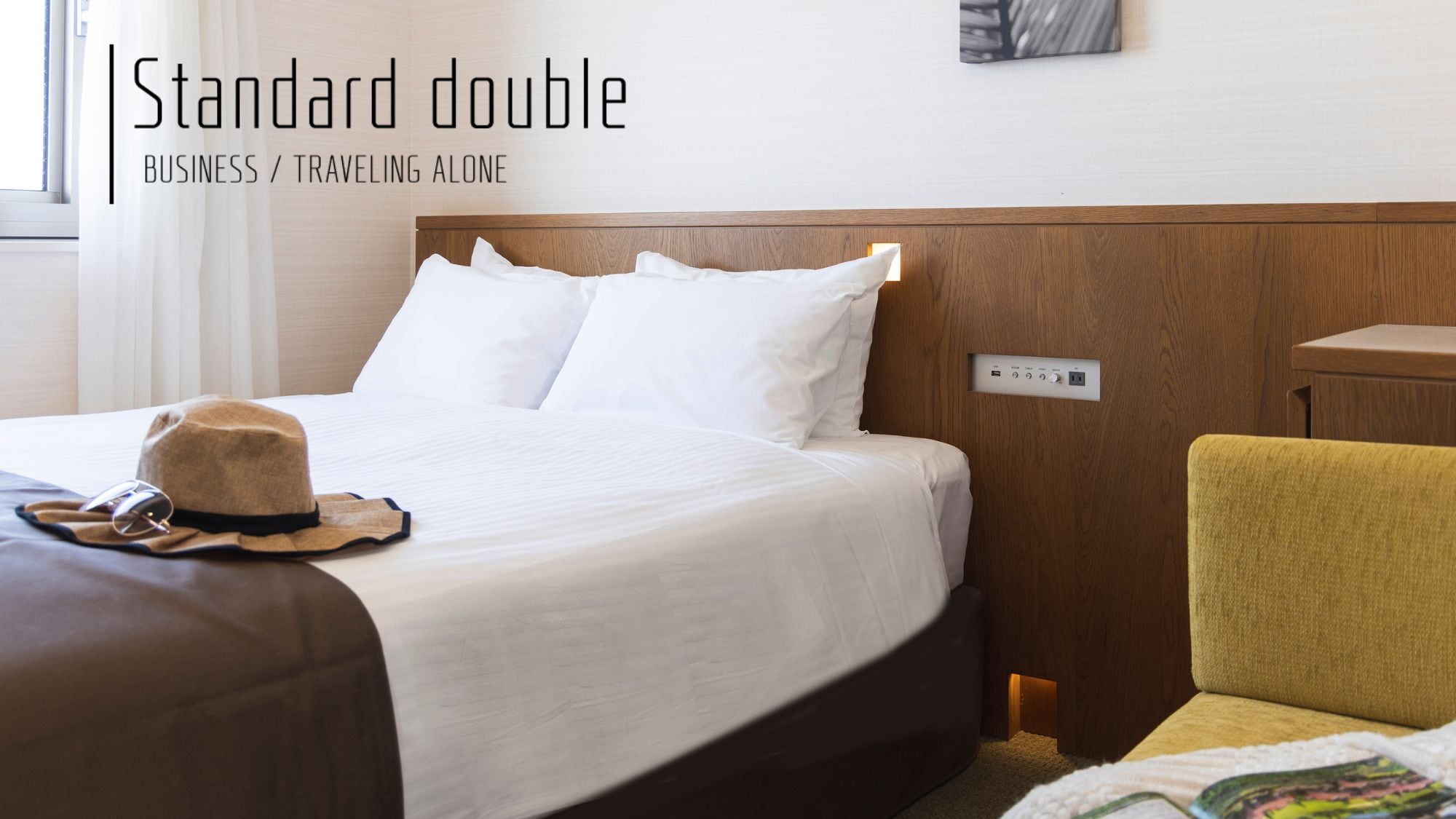 [Standard Double] 18 square meters / Double bed (140cm width x 1)