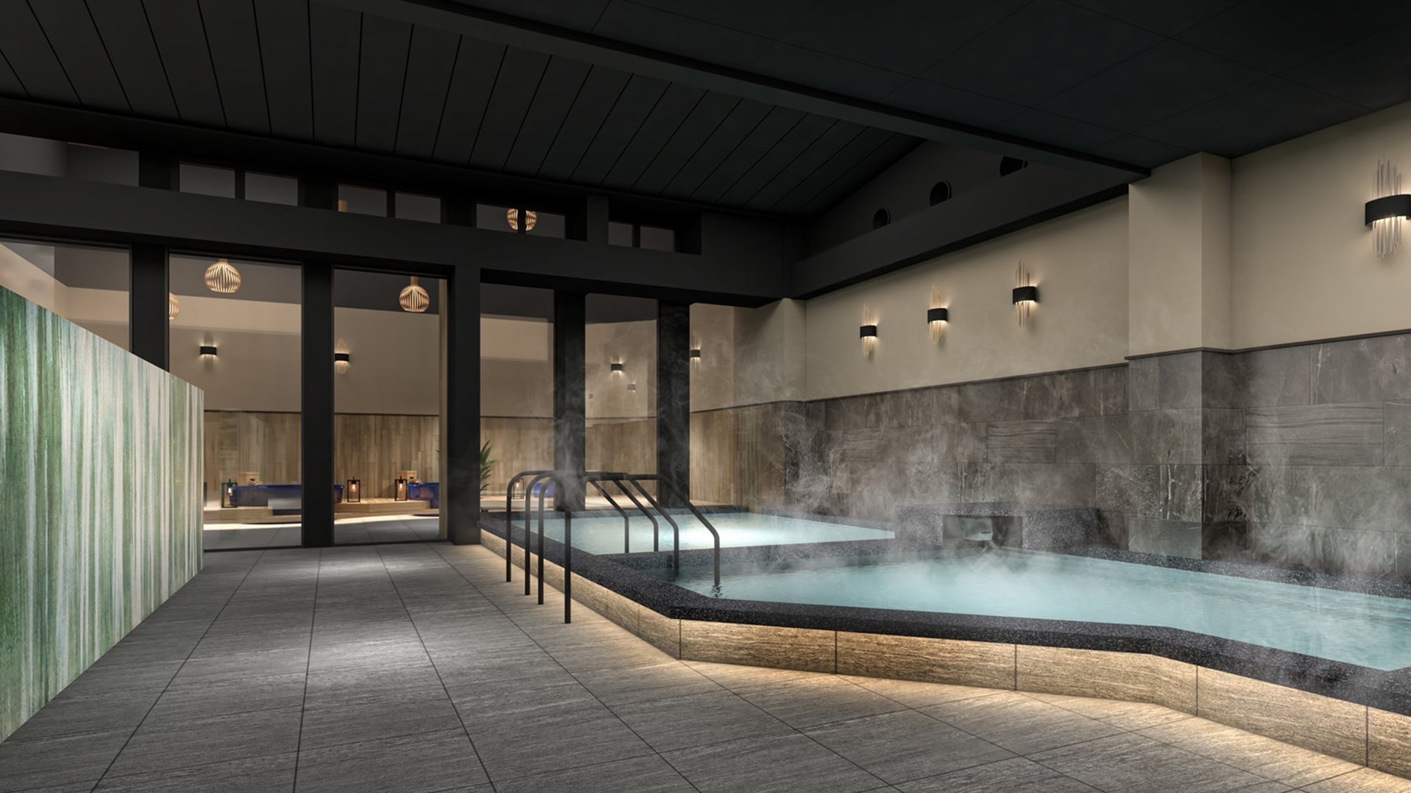 [SPA area - Ruriyu -] [Large public bath] Relax and enjoy the luxury of the hot springs in a chic space (from April 24th)