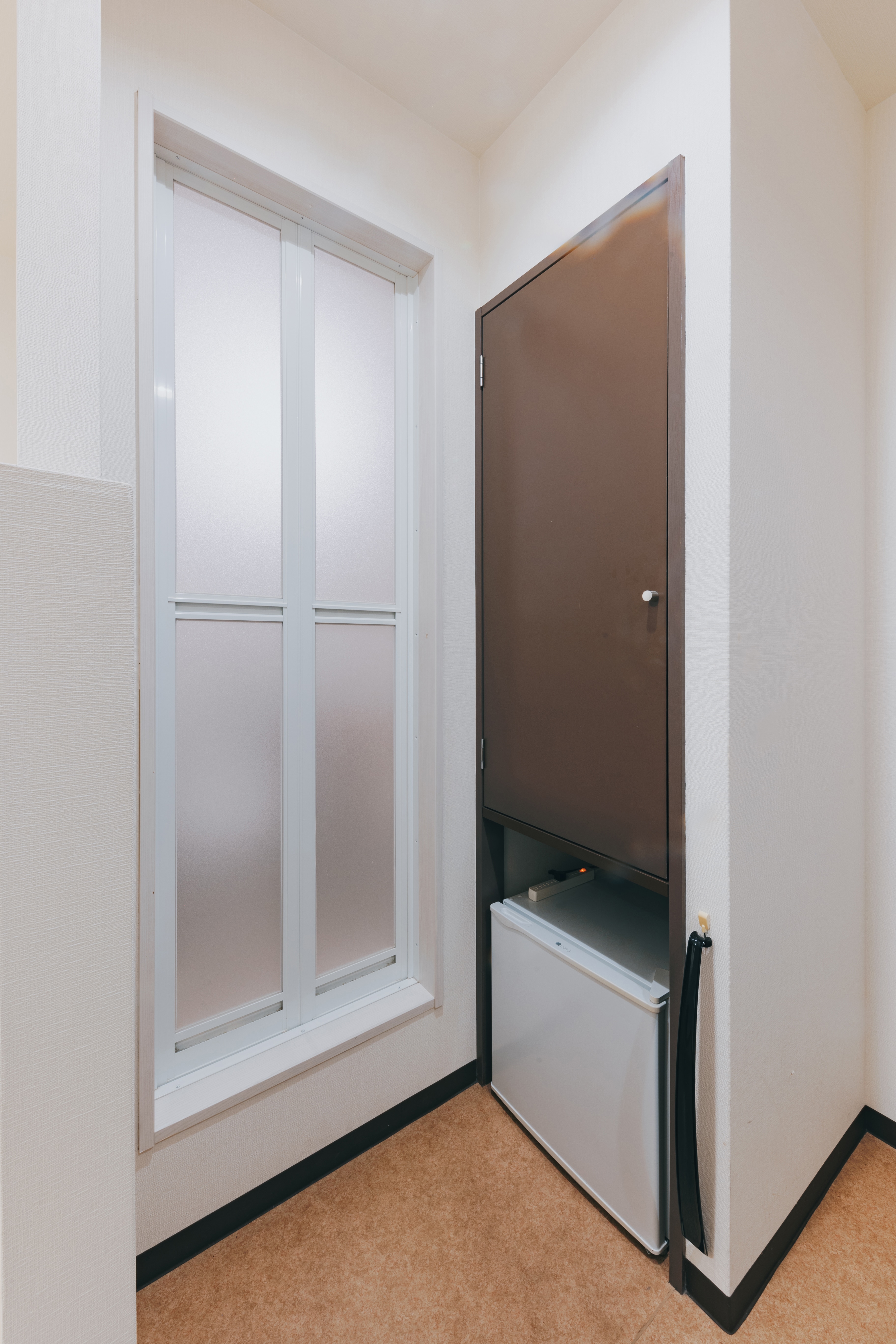 The rooms are equipped with a closet, refrigerator and kettle.