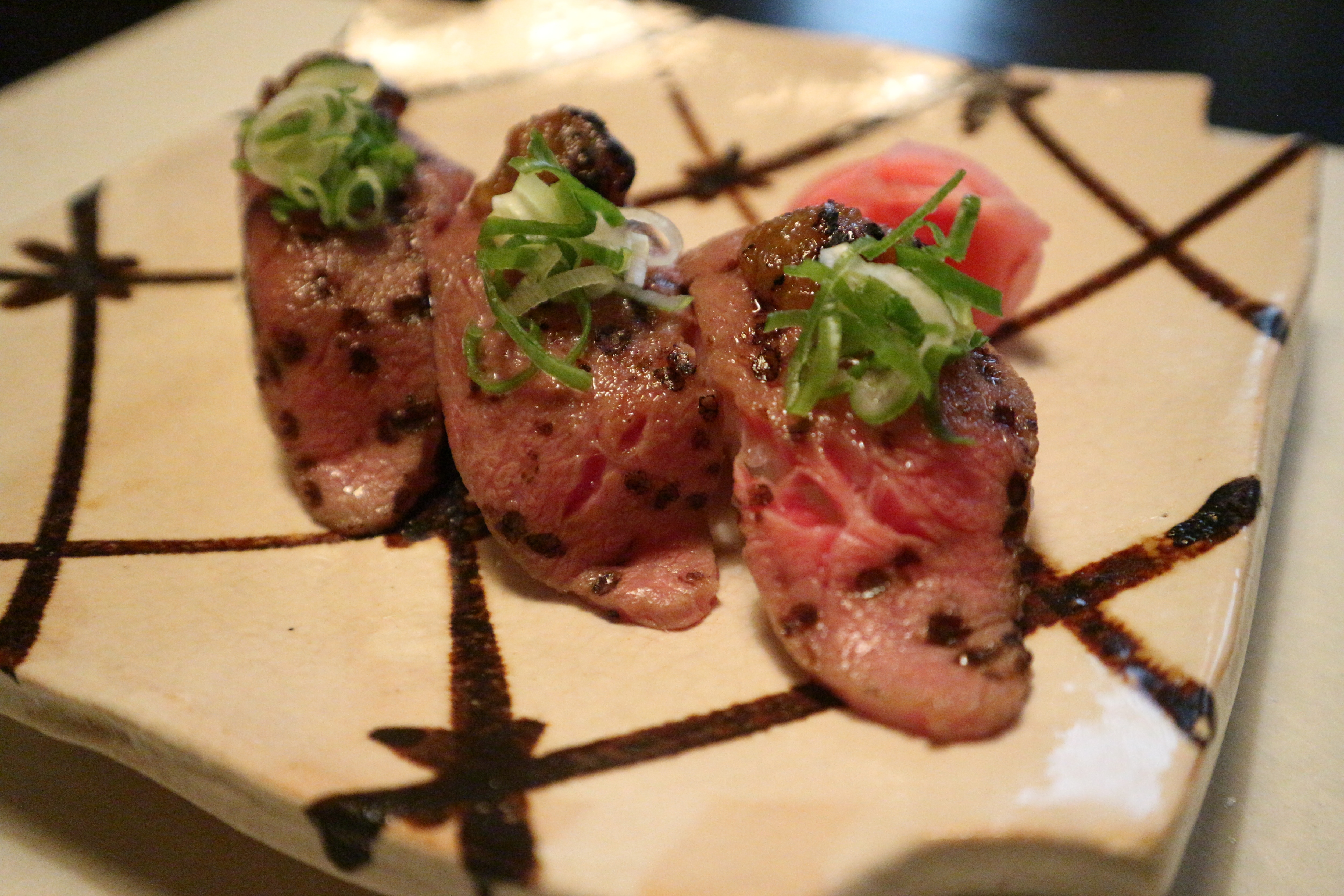Hida beef rice ball sushi