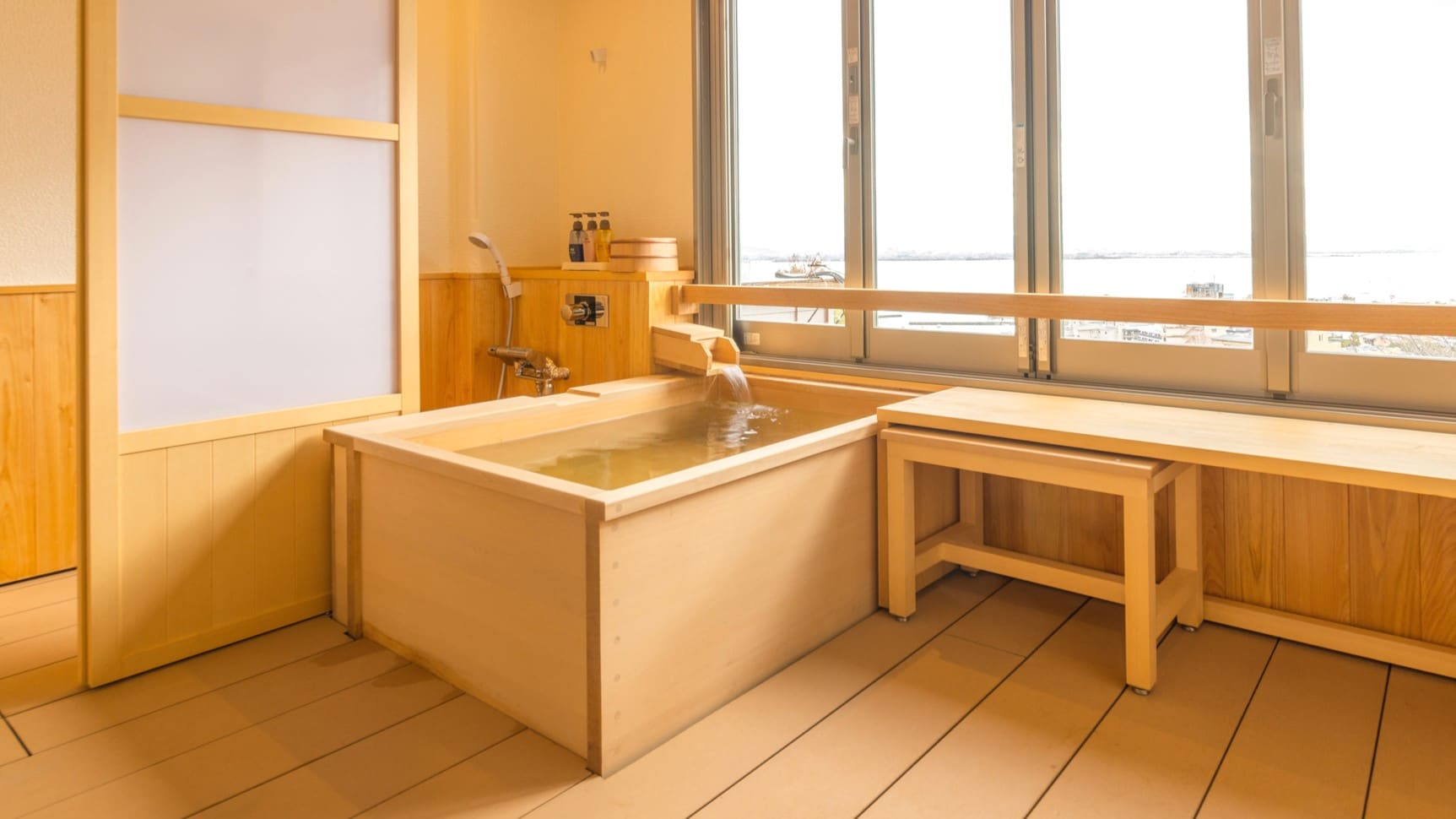 Satoyama Twin Room with Open-Air Bath (Economy) [5th floor, Lake side, Non-smoking] (Example)