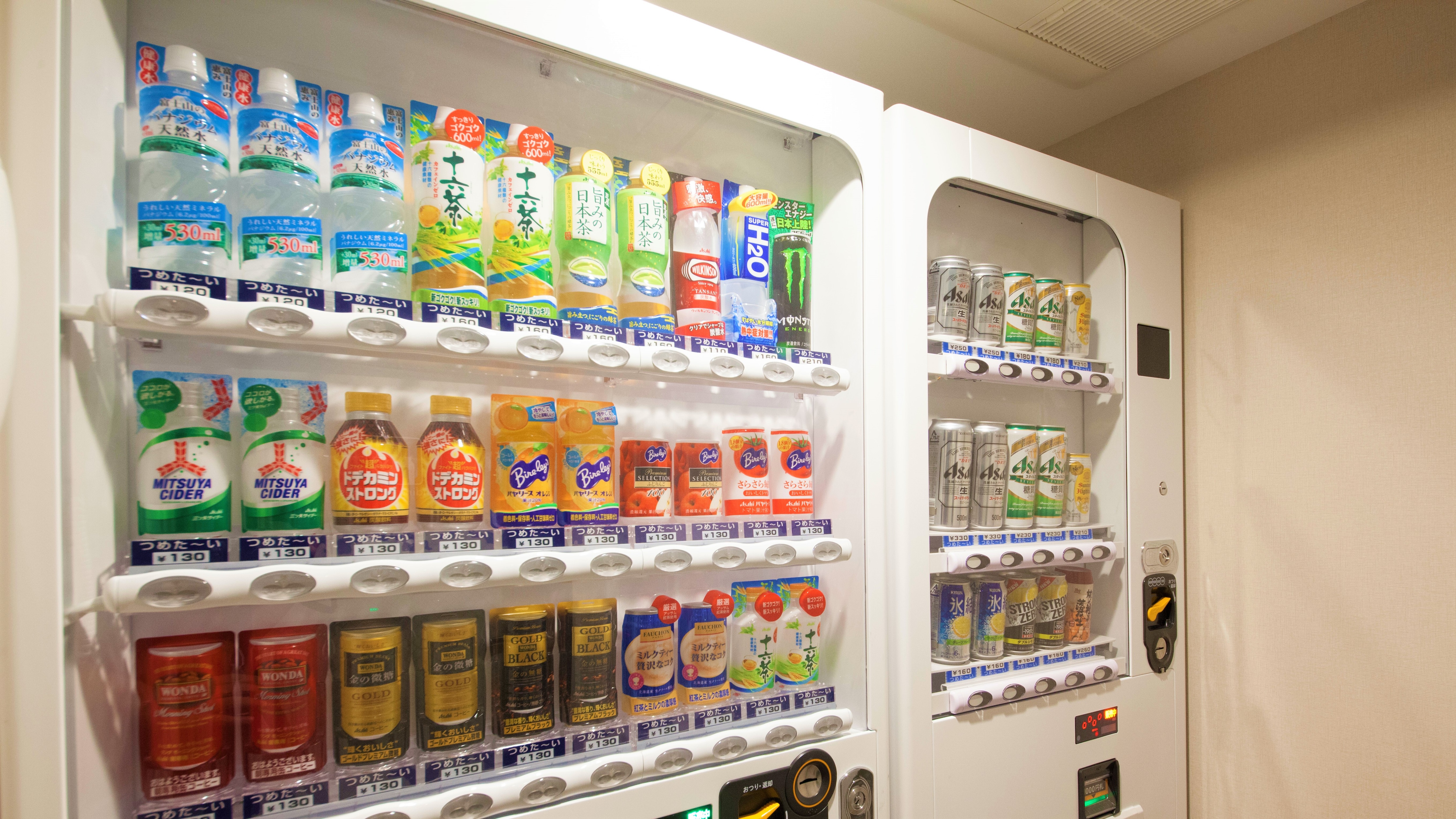 There is a vending machine corner in the hall