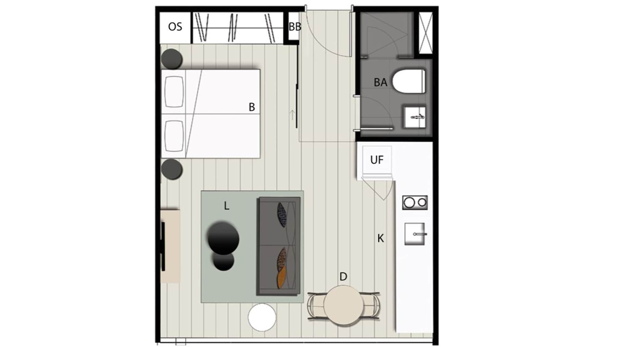 [Studio Room] Floor plan