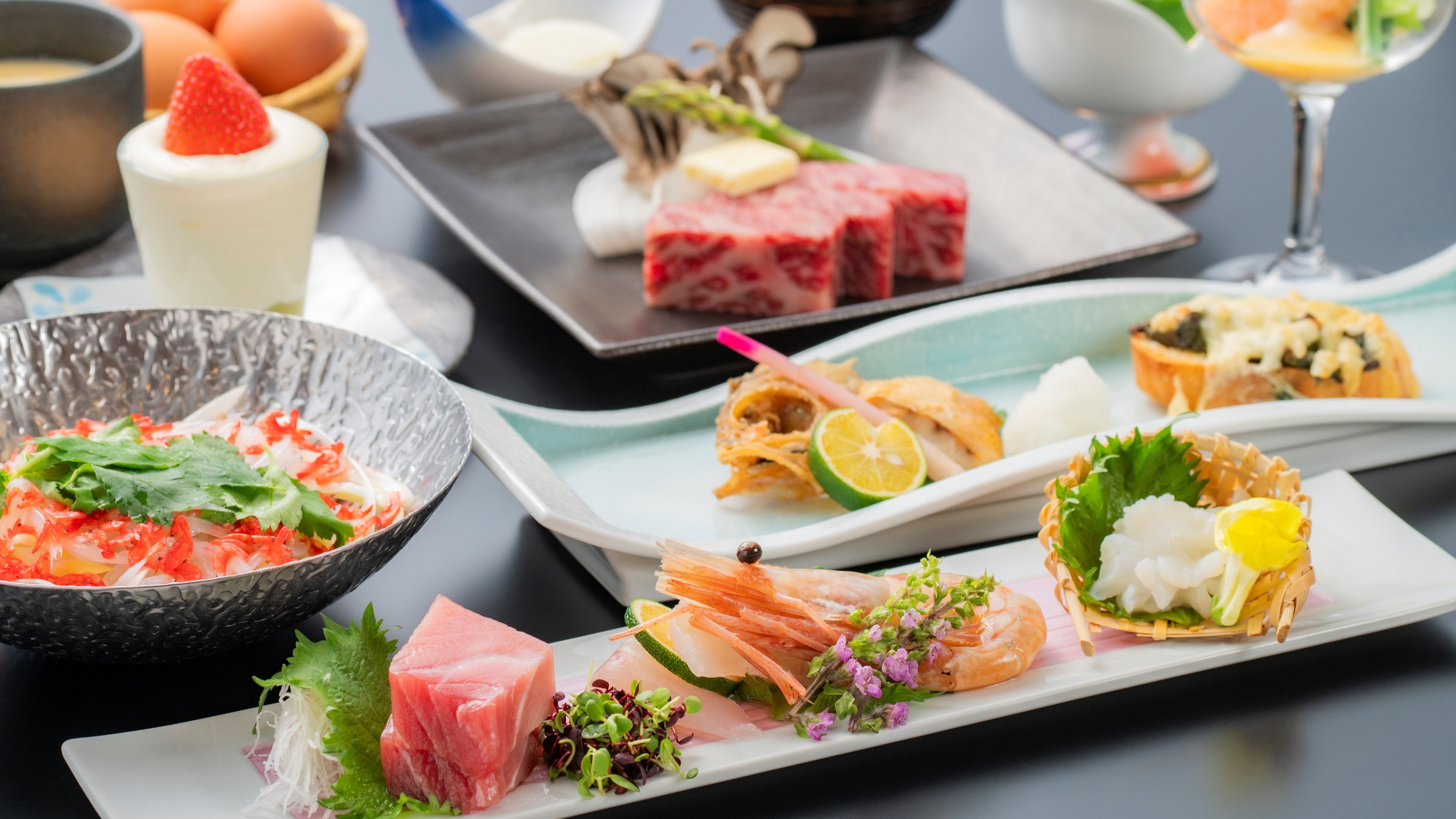 Ẩm thực Kaiseki mùa xuân (Ví dụ)