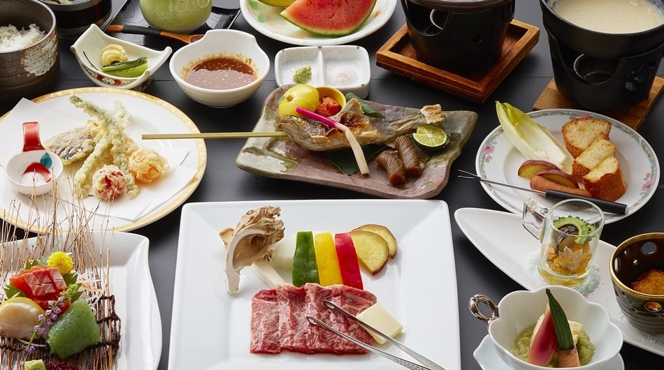 An example of handmade Japanese-Western kaiseki cuisine