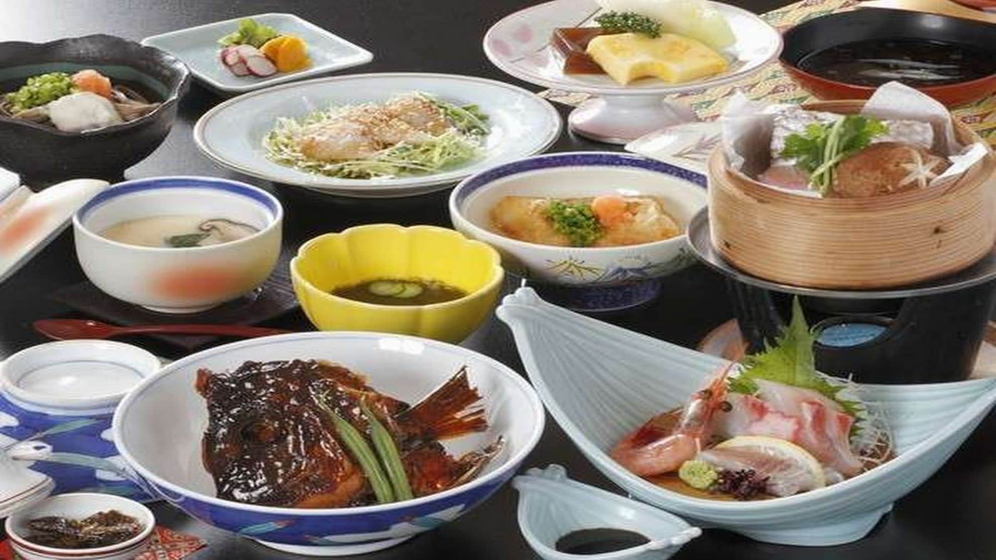 [Basic Seafood Kaiseki Course] Enjoy seasonal seafood sourced from Miho Bay and Sakaiminato.