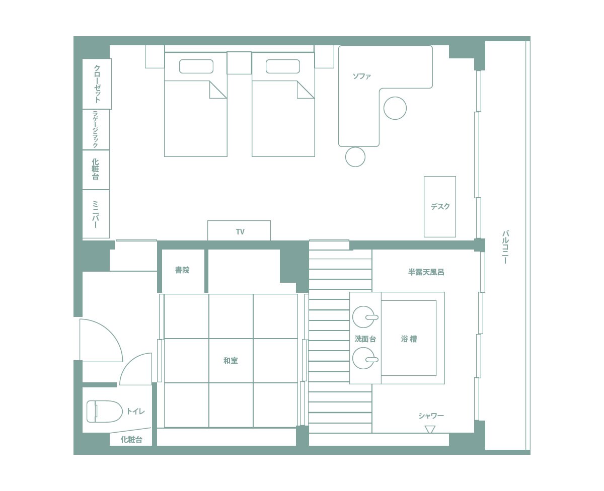 Deluxe Twin Room Floor Plan