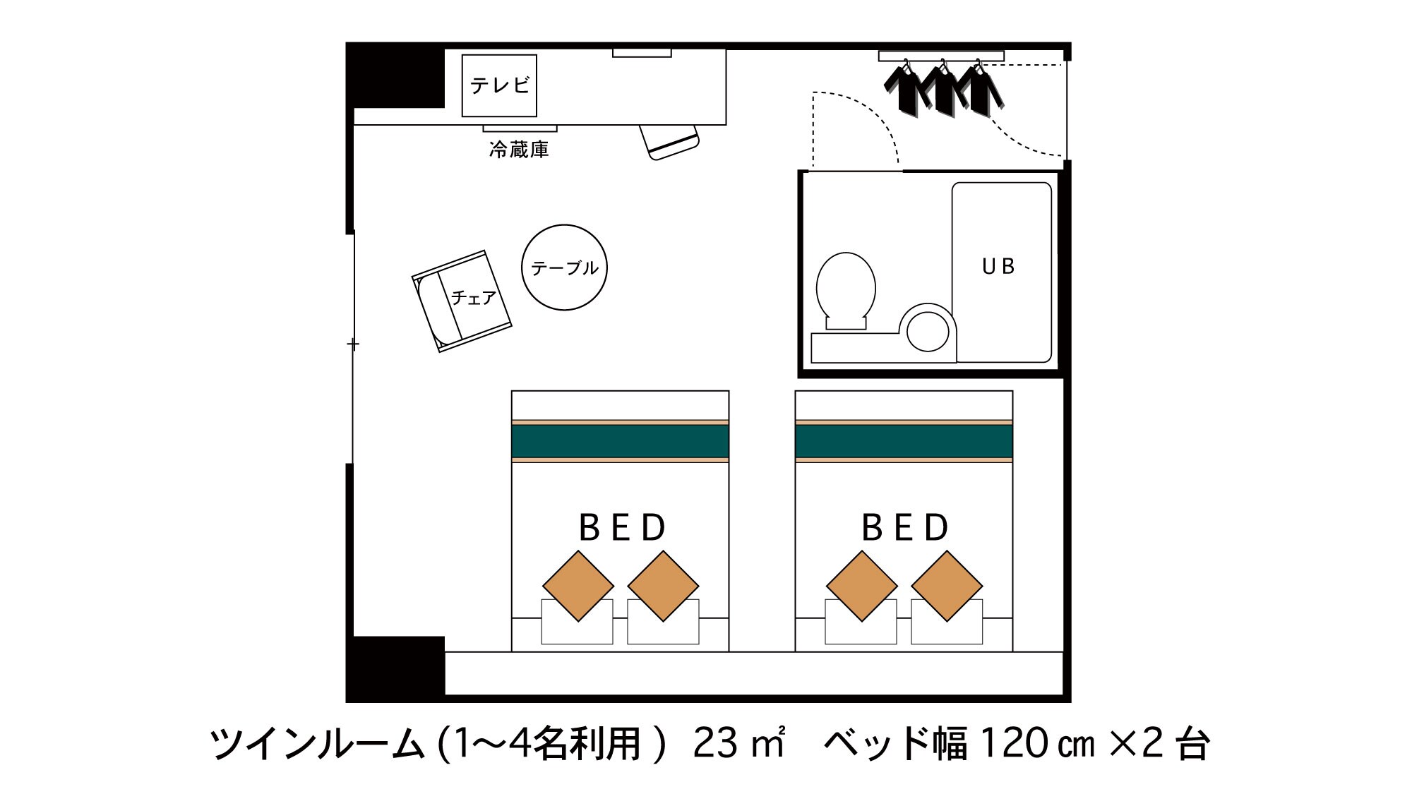 ◇Twin Room◇ Floor plan