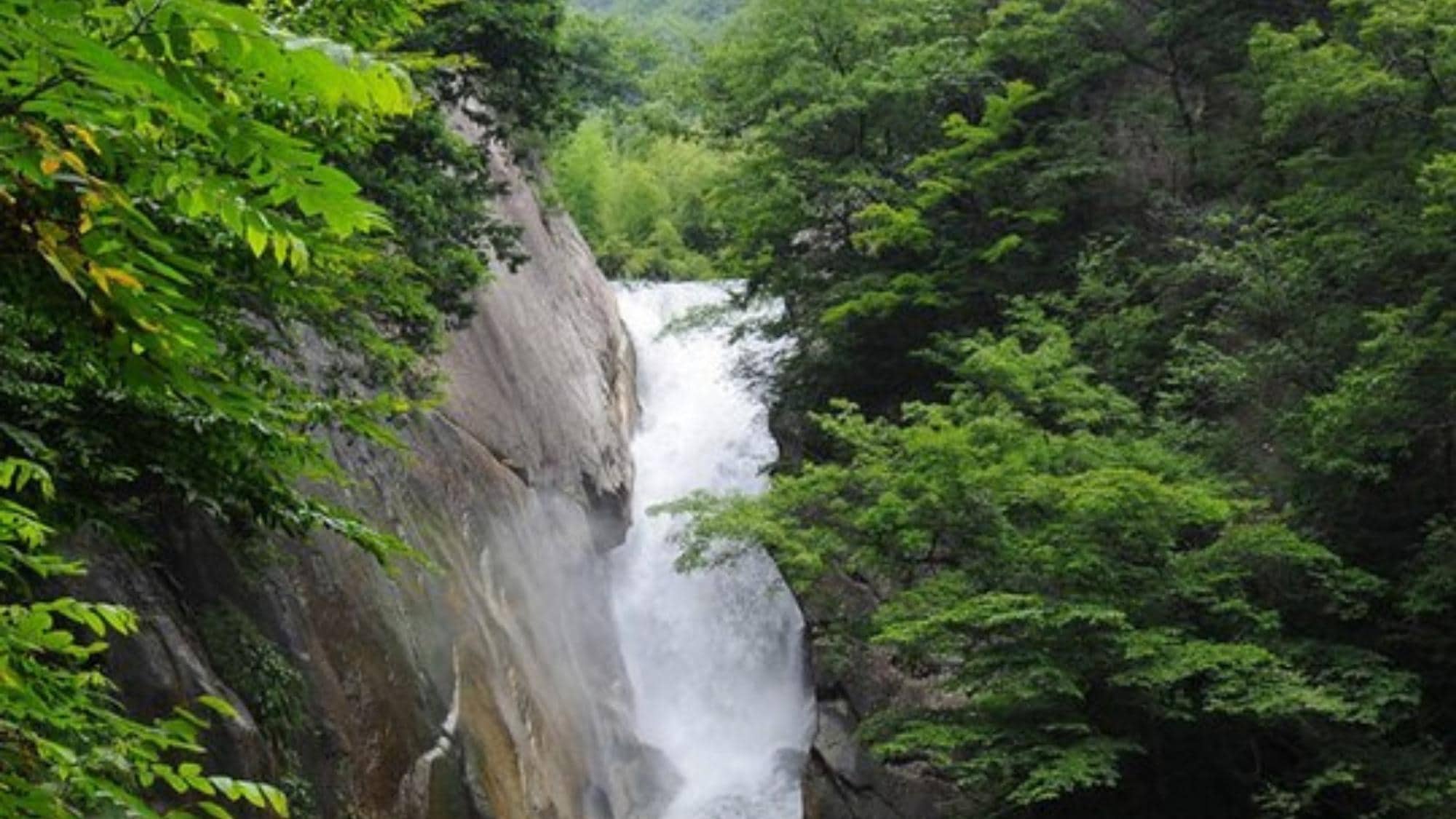 昇仙峽千賀瀑布的夏日風景