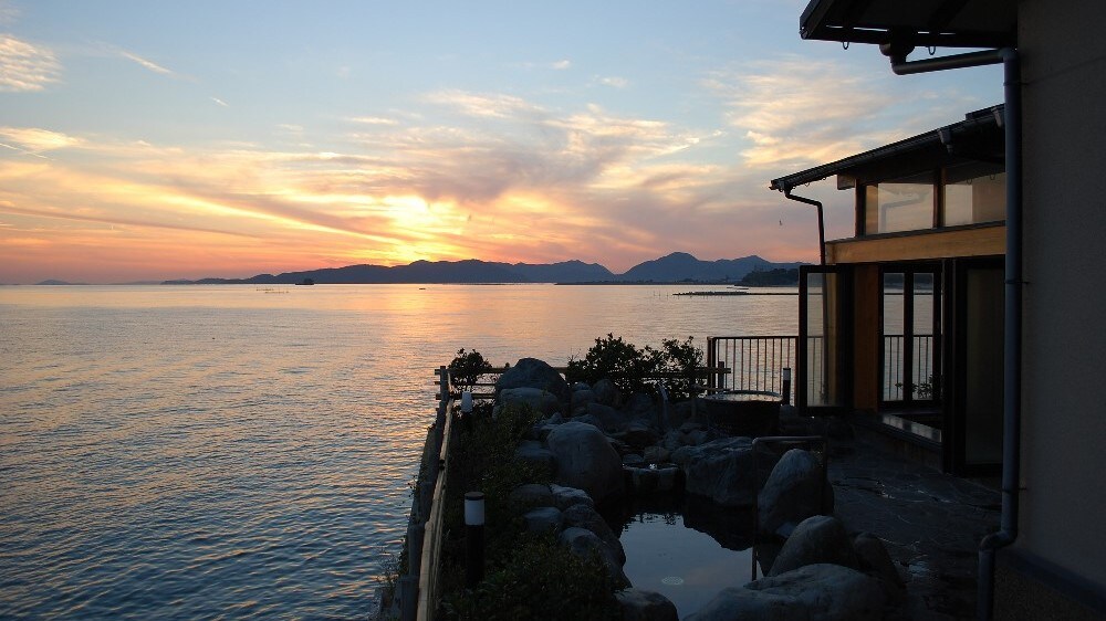 Sunset in the Seto Inland Sea (as seen from the blue sea)