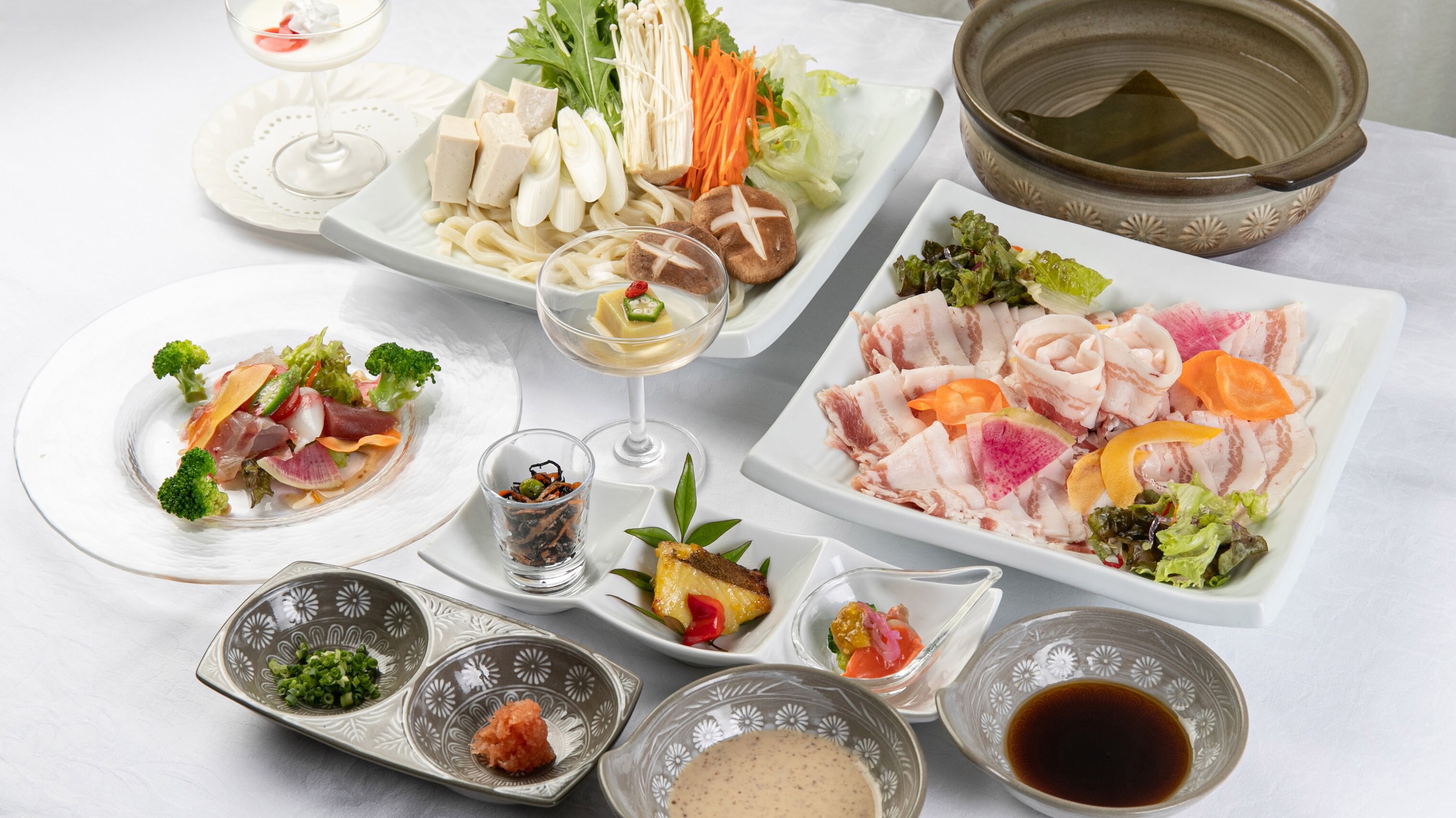 Black pork shabu-shabu kaiseki