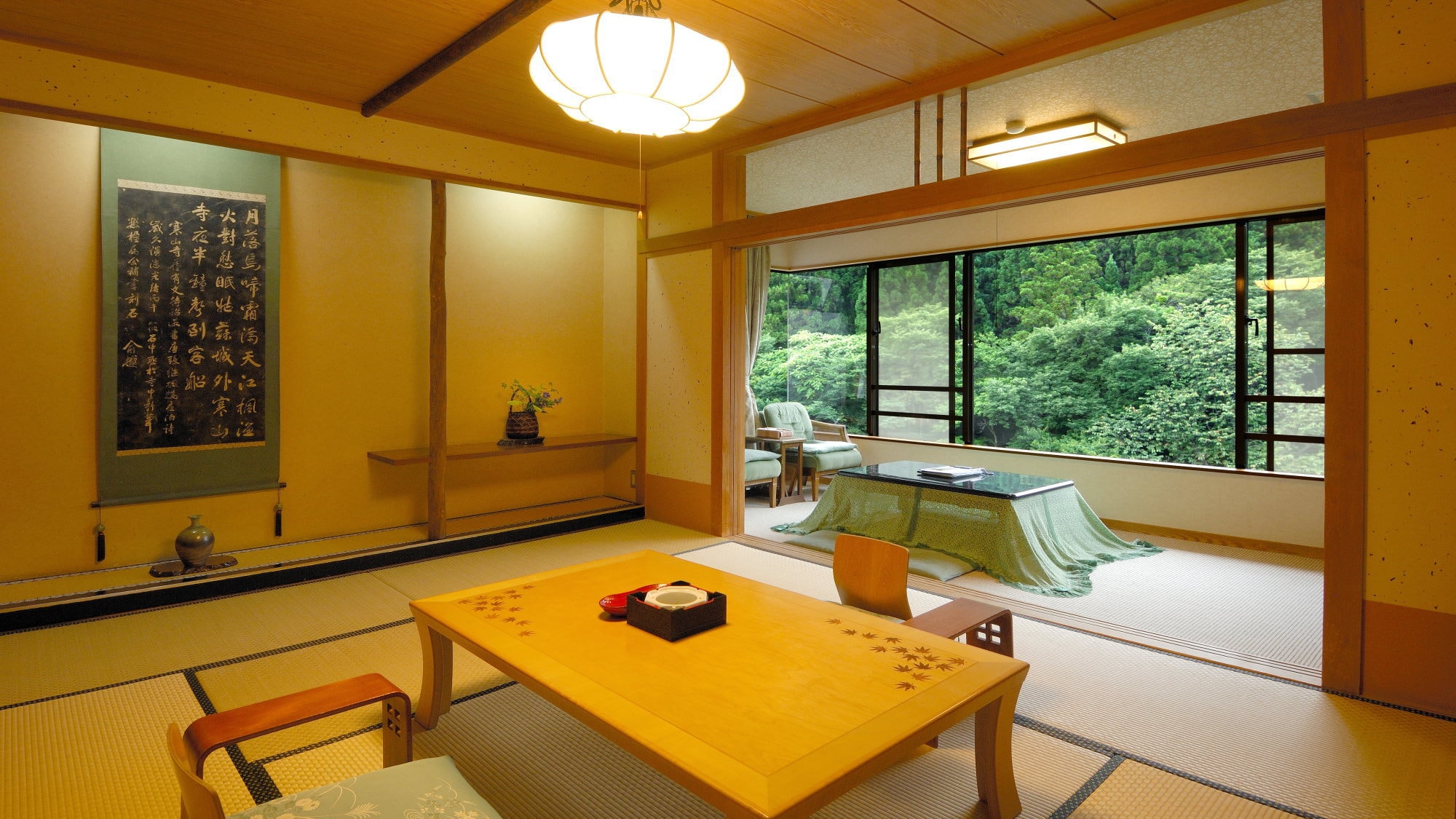 Standard Japanese-style room with a view of Mt. Tanigawa, 10 tatami mats + sunken kotatsu, 4.5 tatami mats (example)