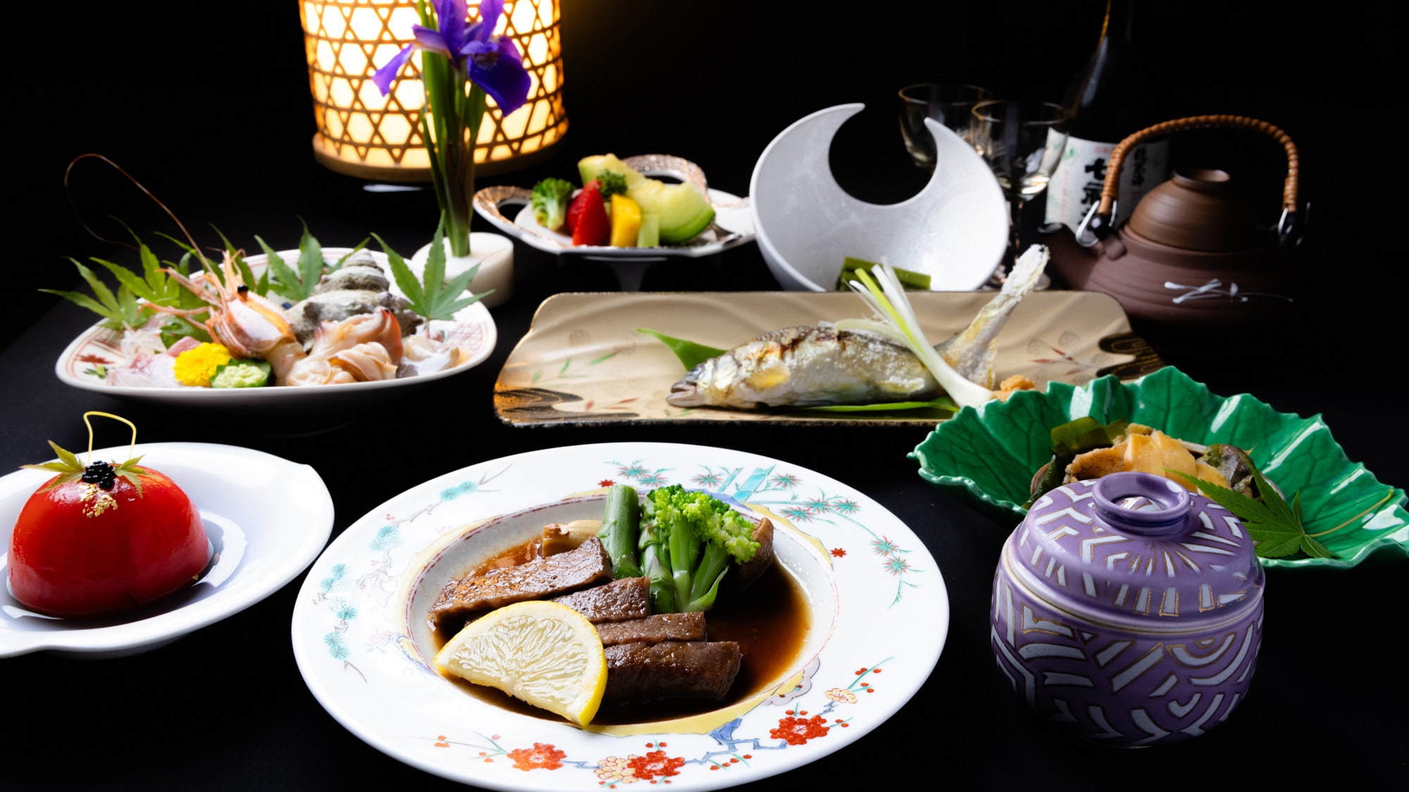 【夏の会席一例】料理長こだわりの素材と器でご提供する旬の香りと味覚を五感で味わう会席
