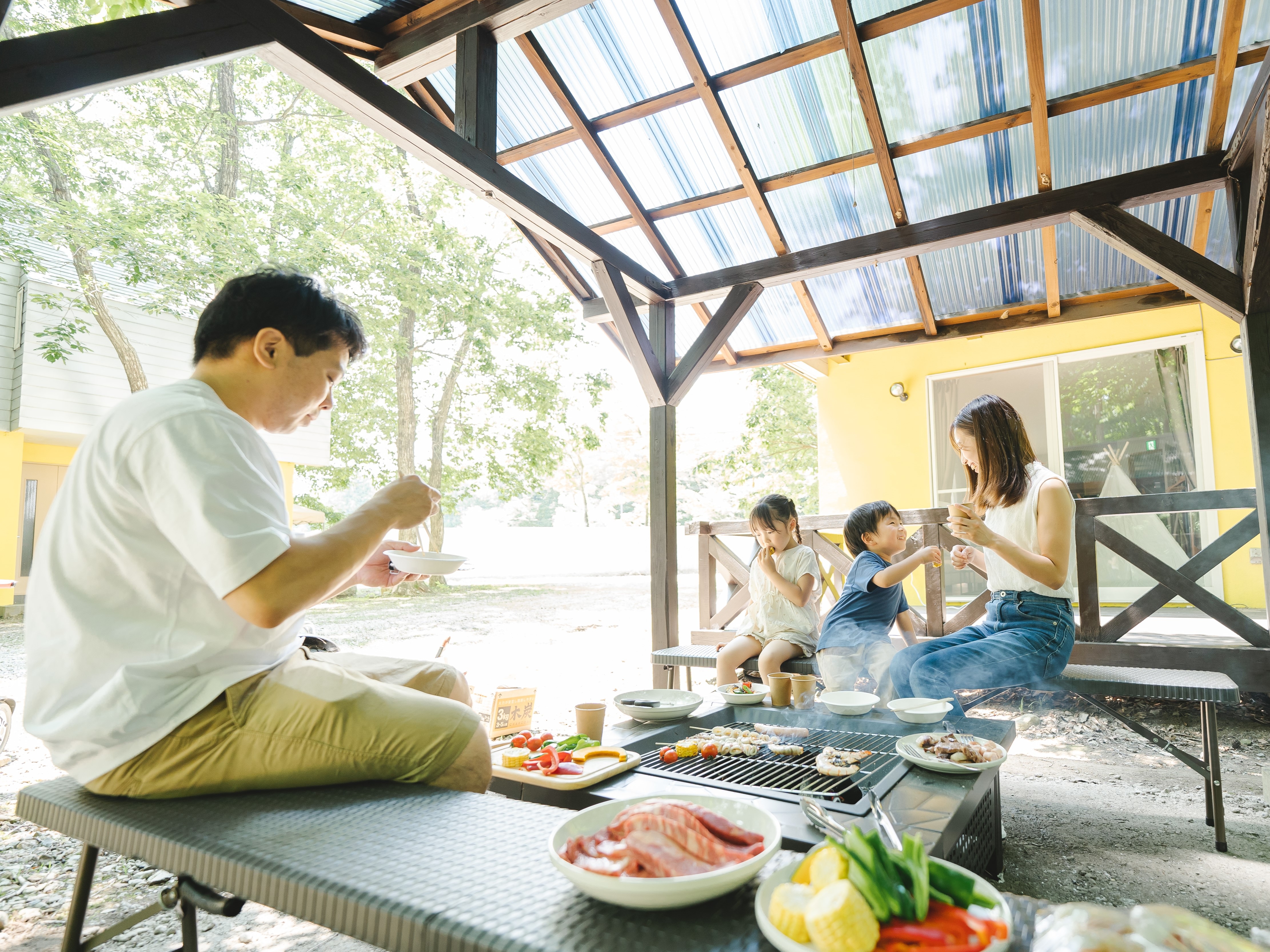 Each building has a private covered BBQ space.