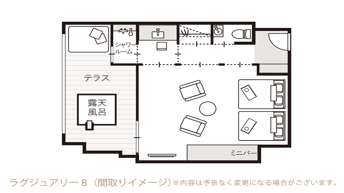 房間“豪華B型”平面圖