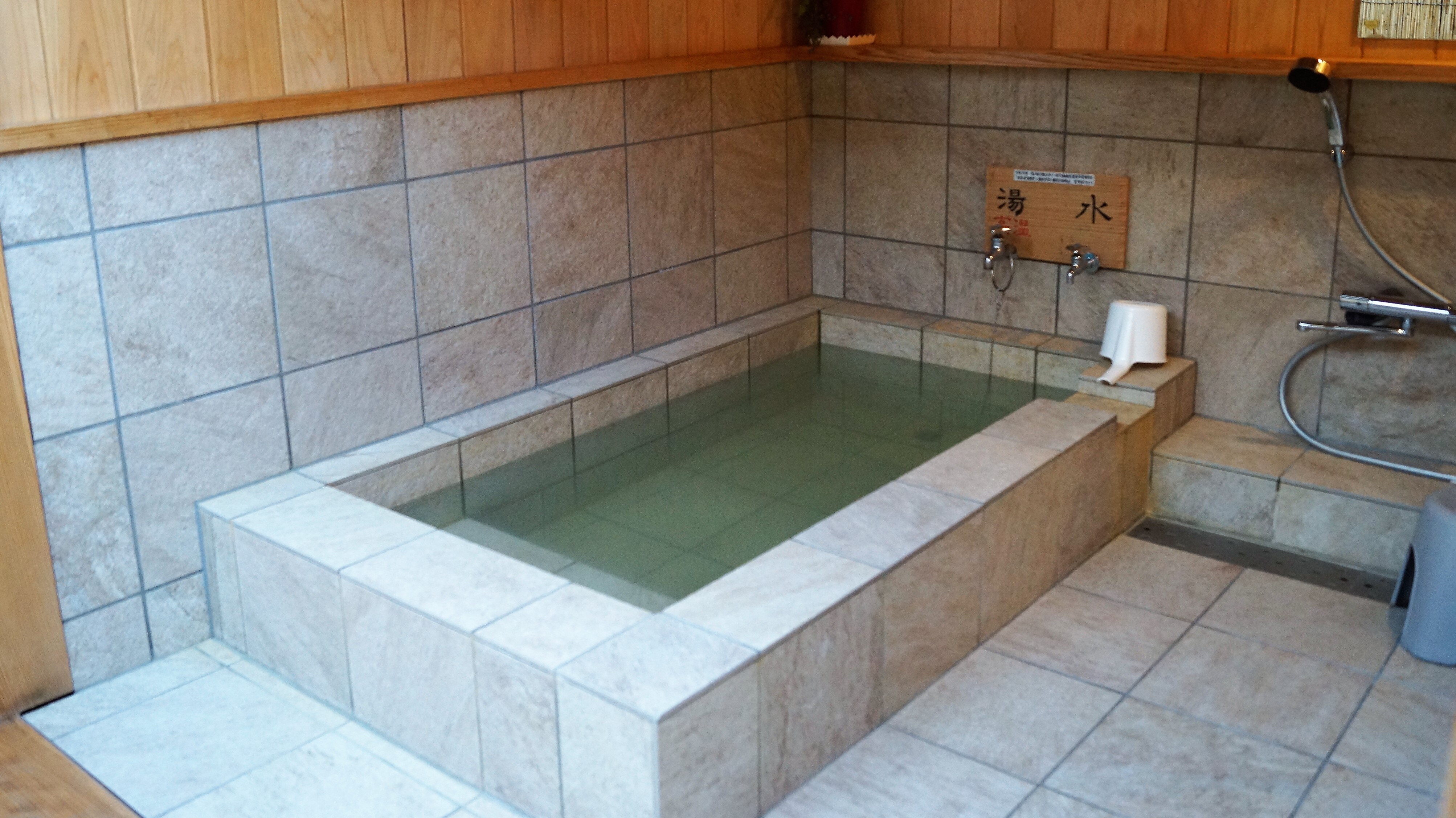 A semi-open-air bath with a view of the starry sky and natural hot spring water