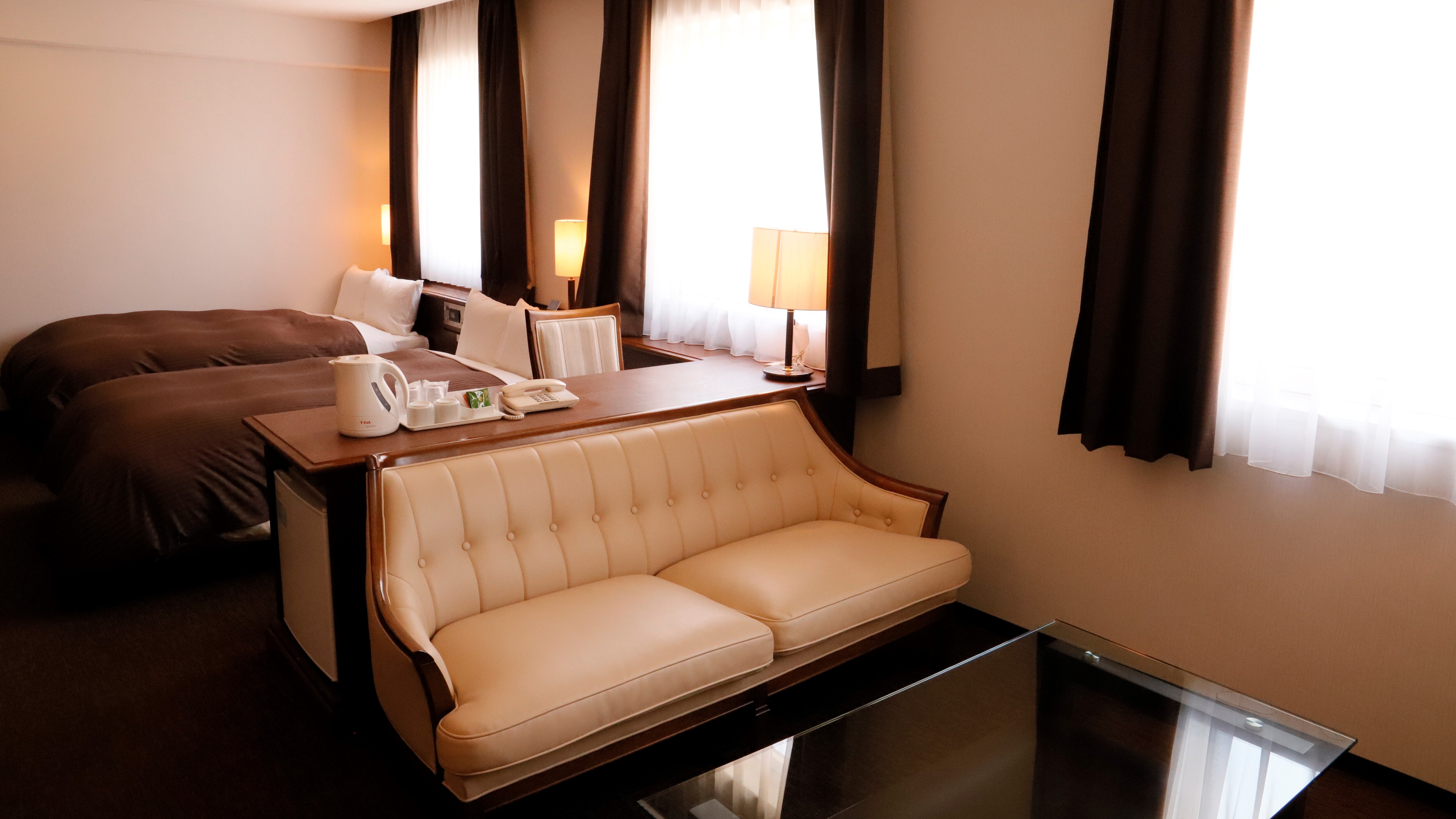 行政双床☆免费Wi-Fi☆席梦思床☆43寸大屏电视☆加湿空气净化器☆