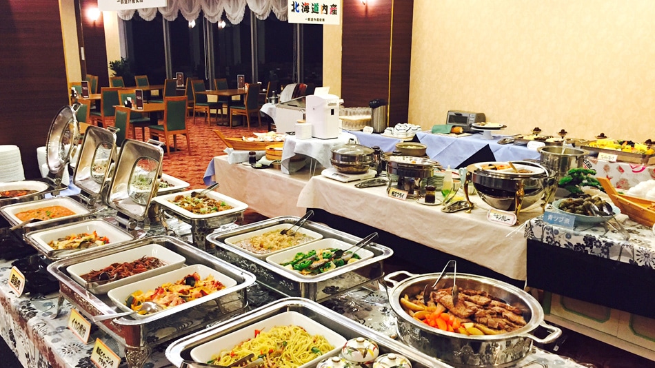 An example of a dinner buffet