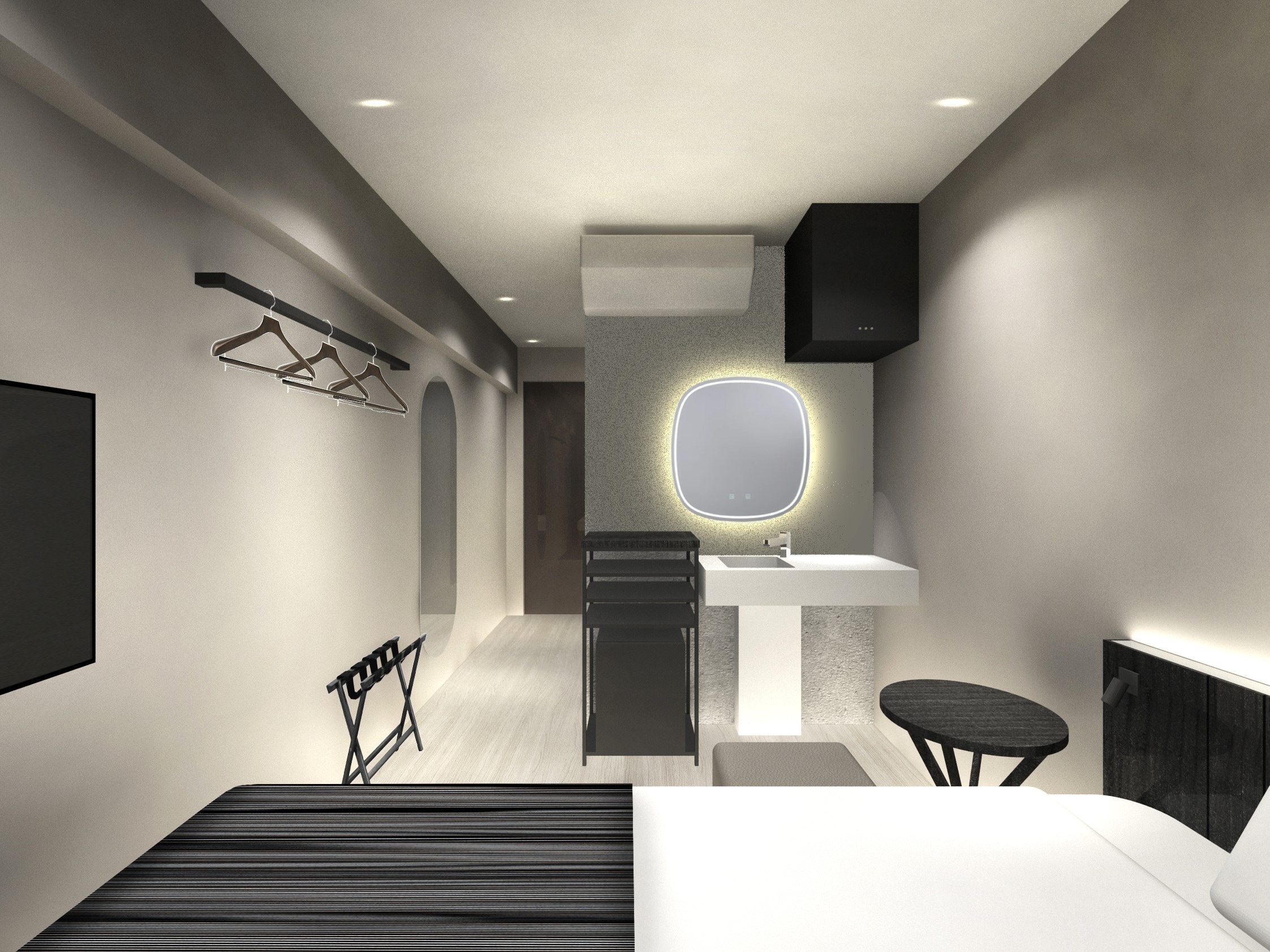 Single room with mini kitchen (*There is no unit bath. This room only has a shower booth.)