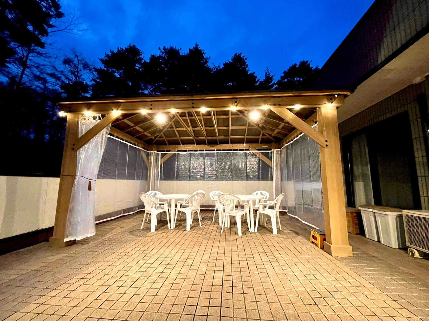 BBQ di teras luar/gazebo♪