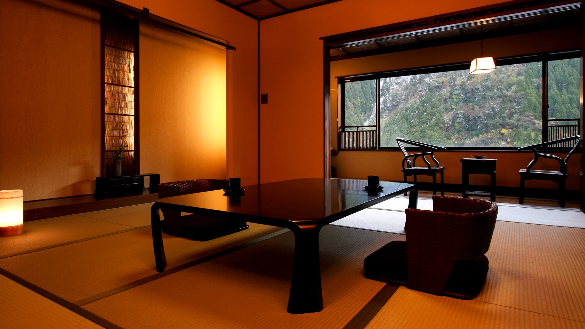 ・Japanese modern room 10 tatami mats with semi-open-air bath