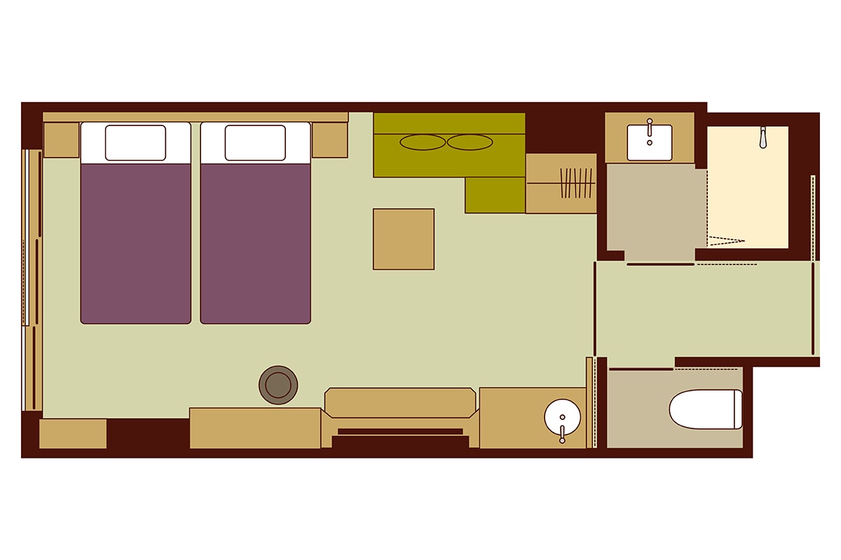 Renovasi: Kamar Double Deluxe (23㎡)