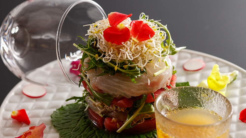 Chef's choice banquet course packed with seasonal ingredients from Sea of Kyoto