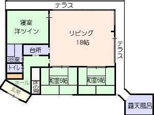 小屋式布局，带露天浴室