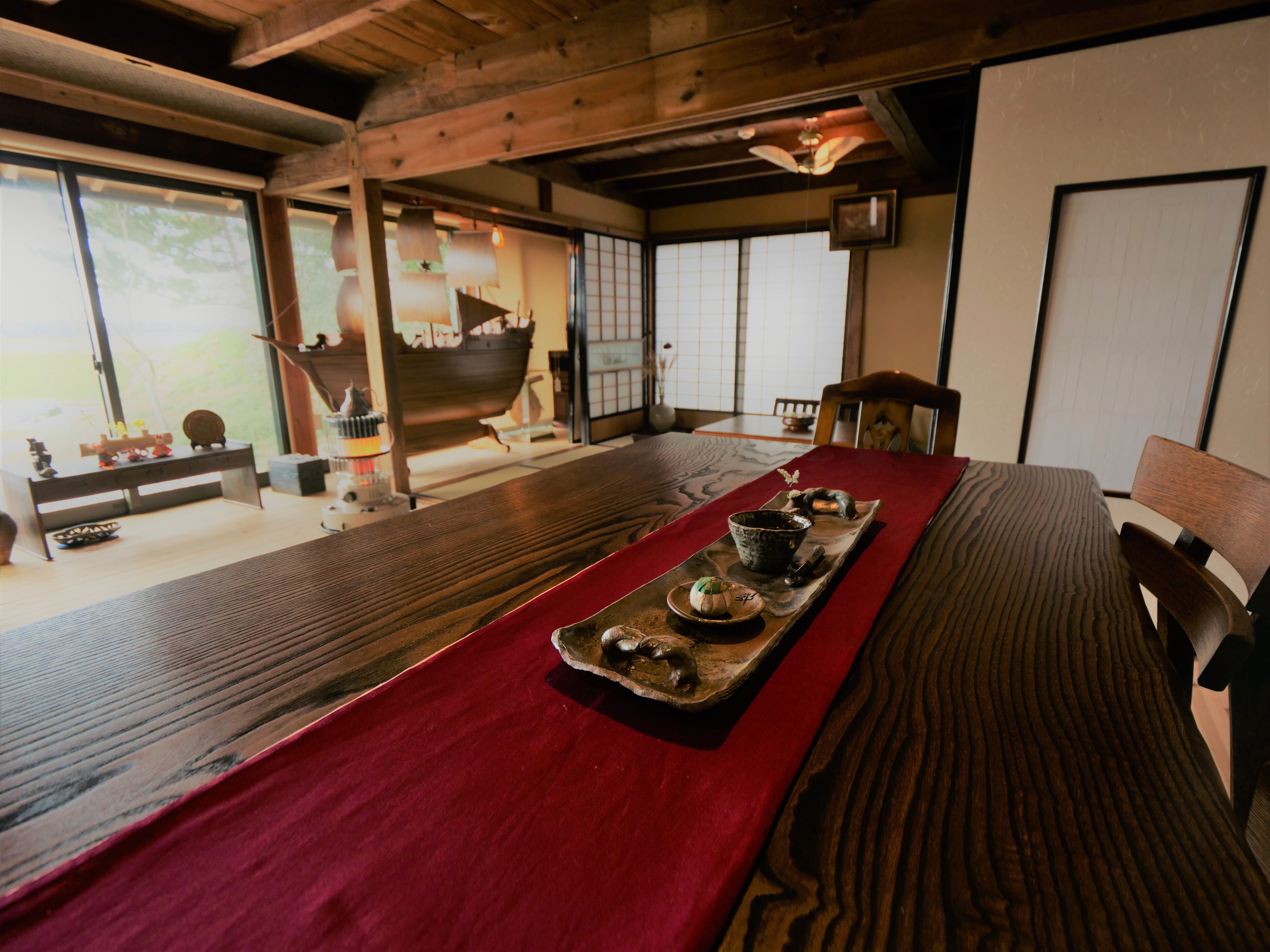 Beautiful chestnut wood dining table
