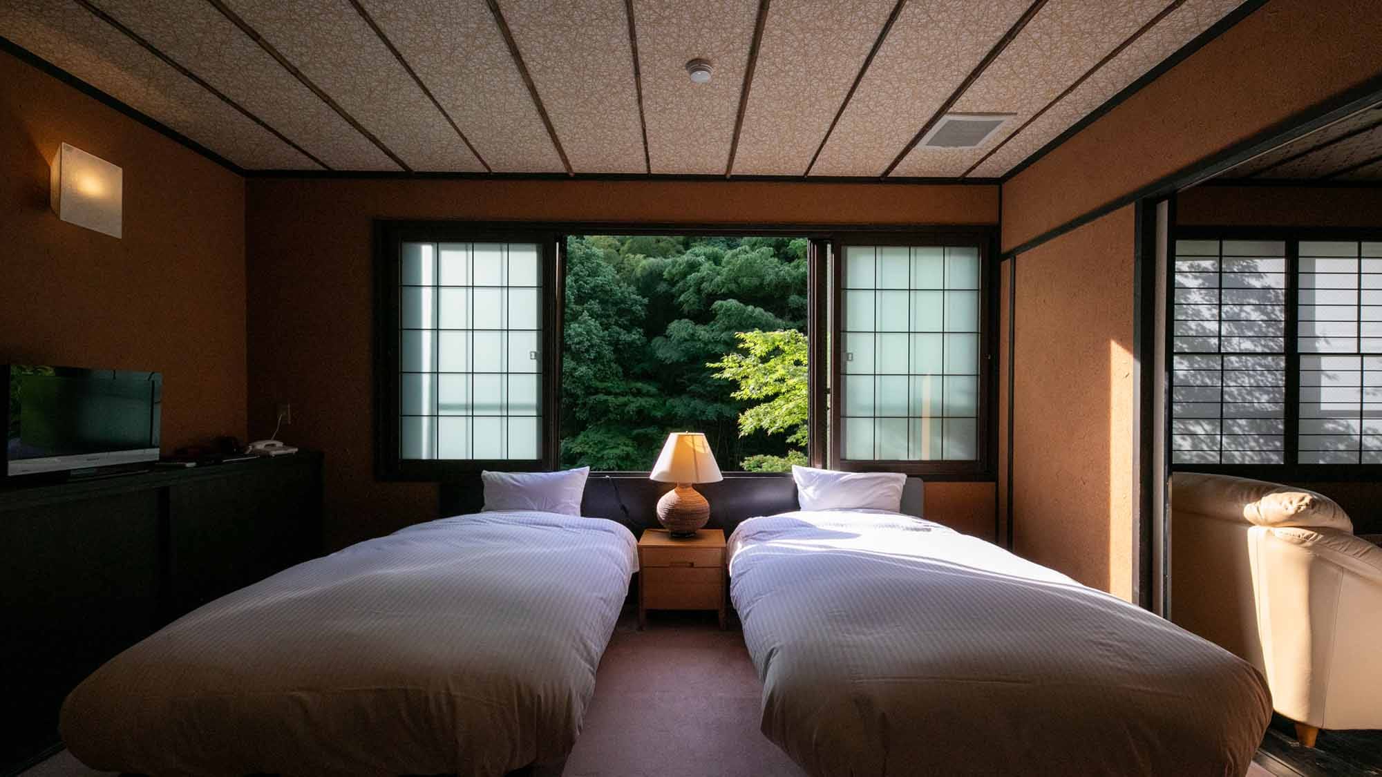 Guest room with open-air bath (Bamboo and Mai no Ma 1)