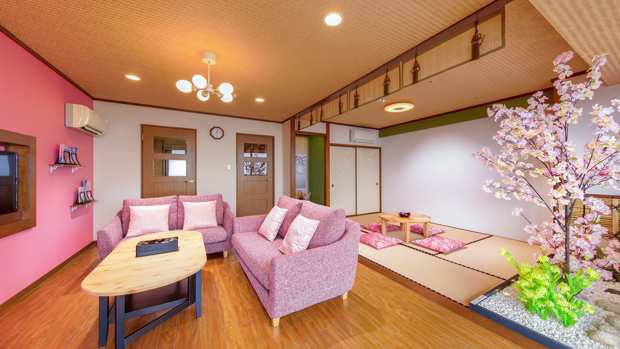 SAKURA (Cherry Blossom) Room: Living Room and Japanese-style Room