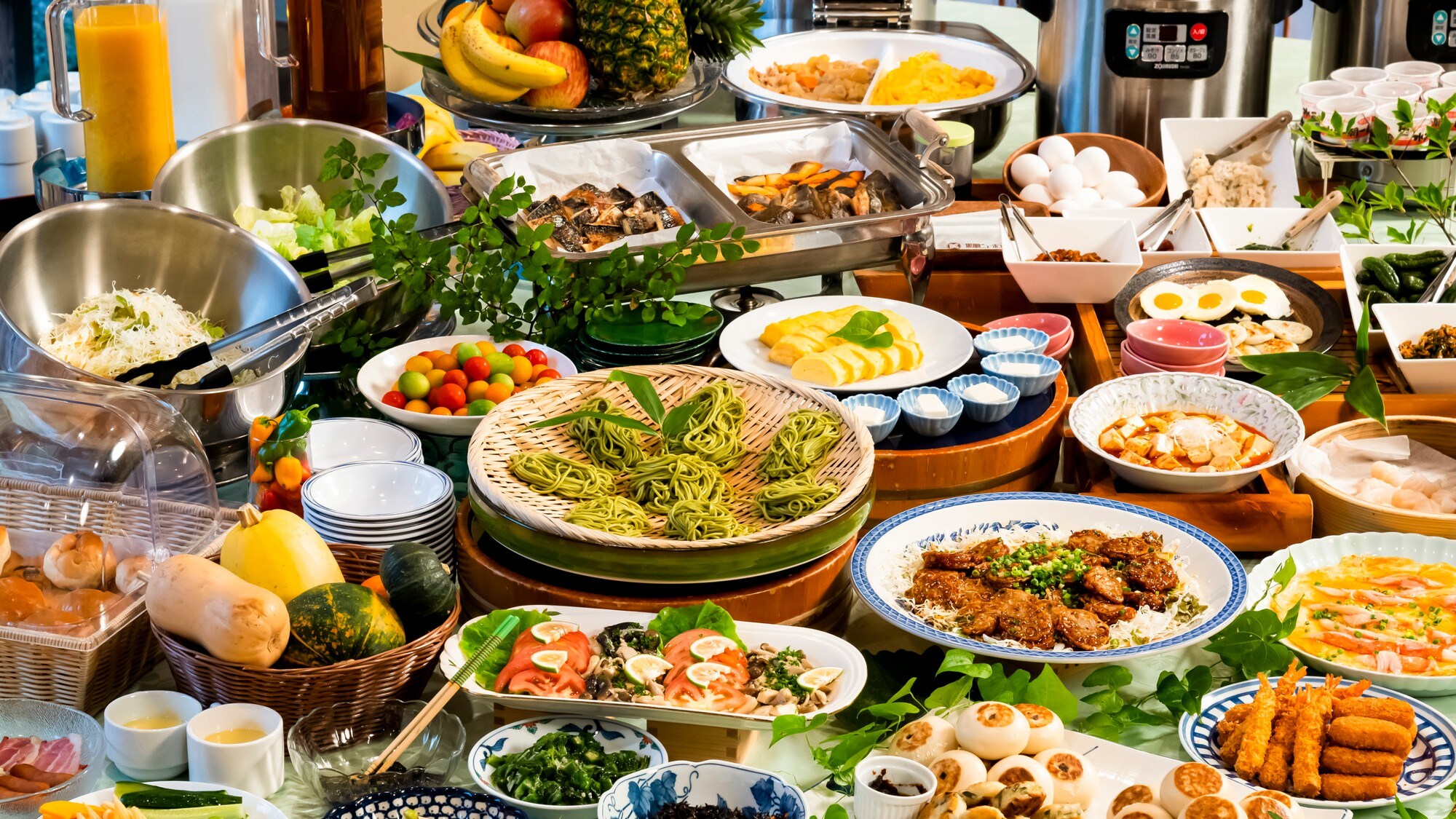 Full of the blessings of Shinshu's water and the earth! Japanese, Western and Chinese hospitality breakfast buffet