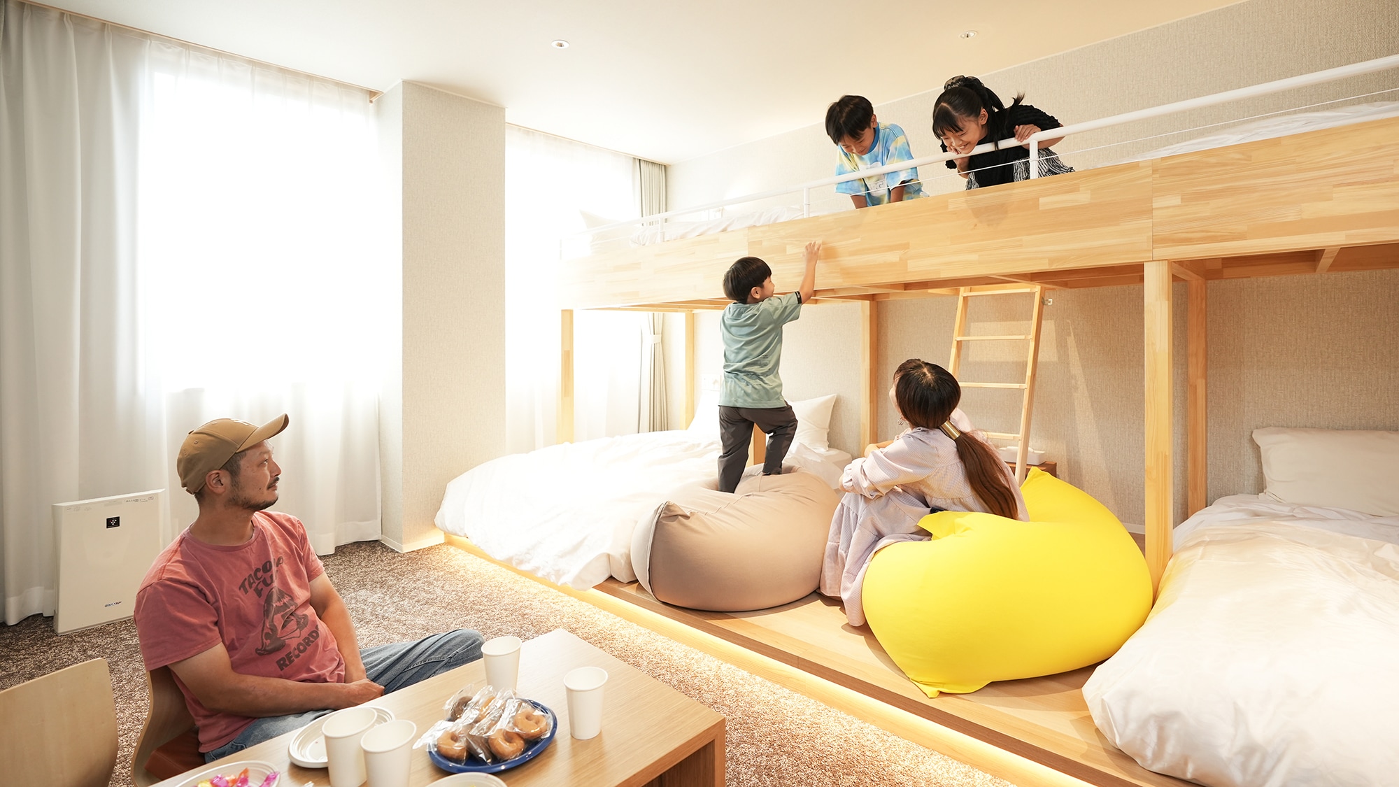 [ปรับปรุงใหม่ในเดือนกรกฎาคม 2023] <ห้องนอนเตียงสองชั้น> พื้นที่สนุกสนานสำหรับทั้งครอบครัว