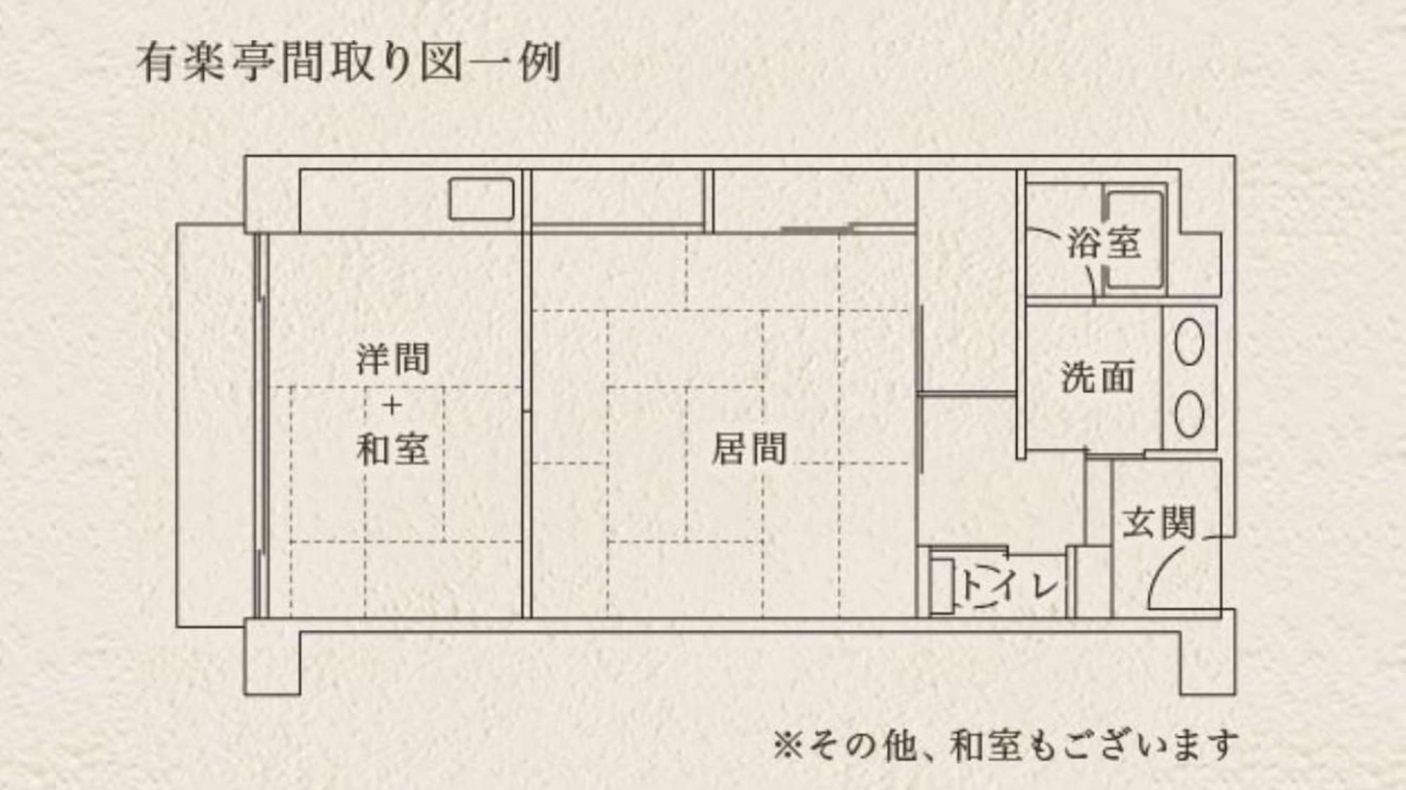 ◆ อาคารตะวันตก Yurakutei / แผนผังชั้น (ตัวอย่างห้องพัก)