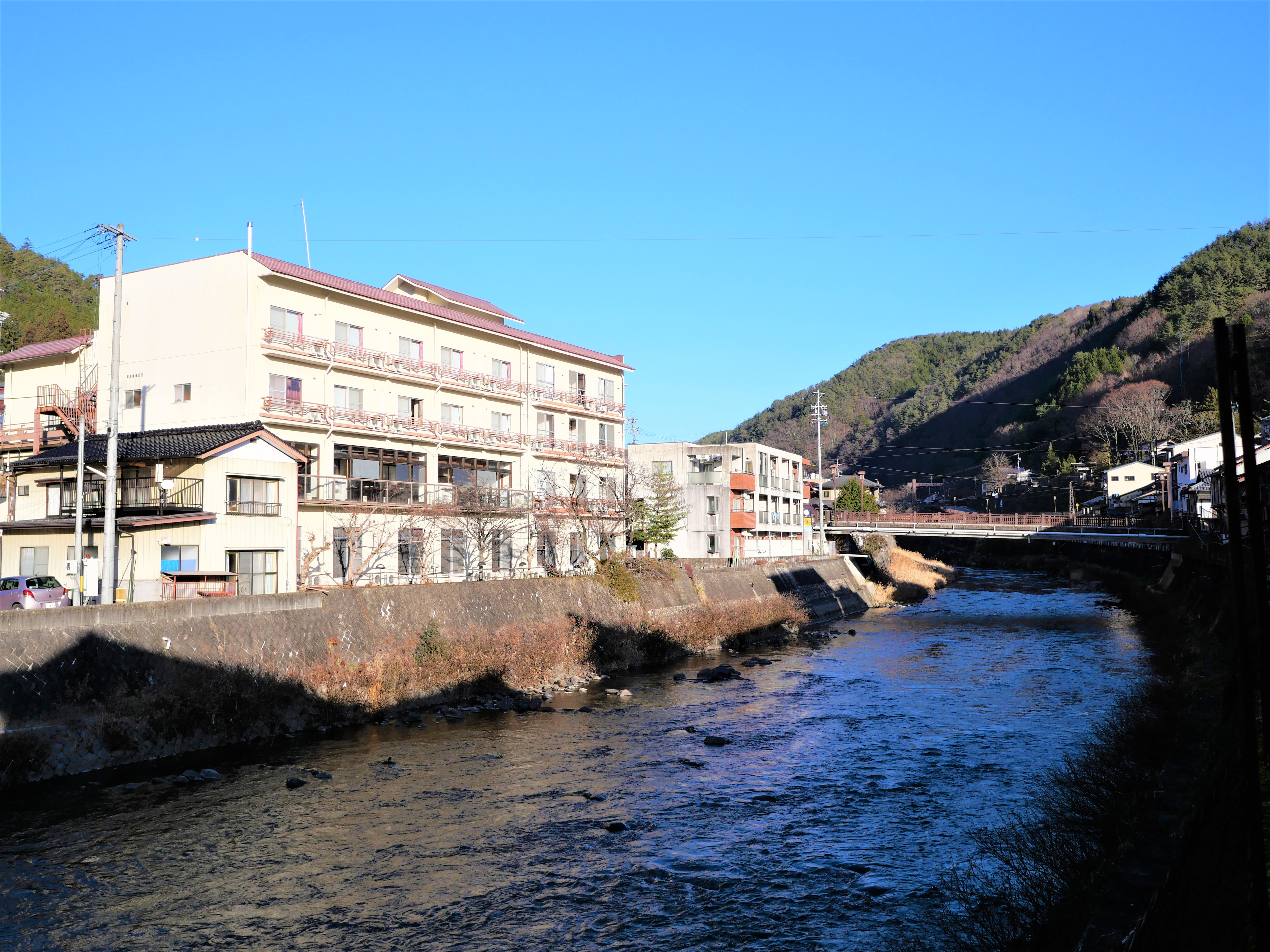 Our hotel along the Kiso River