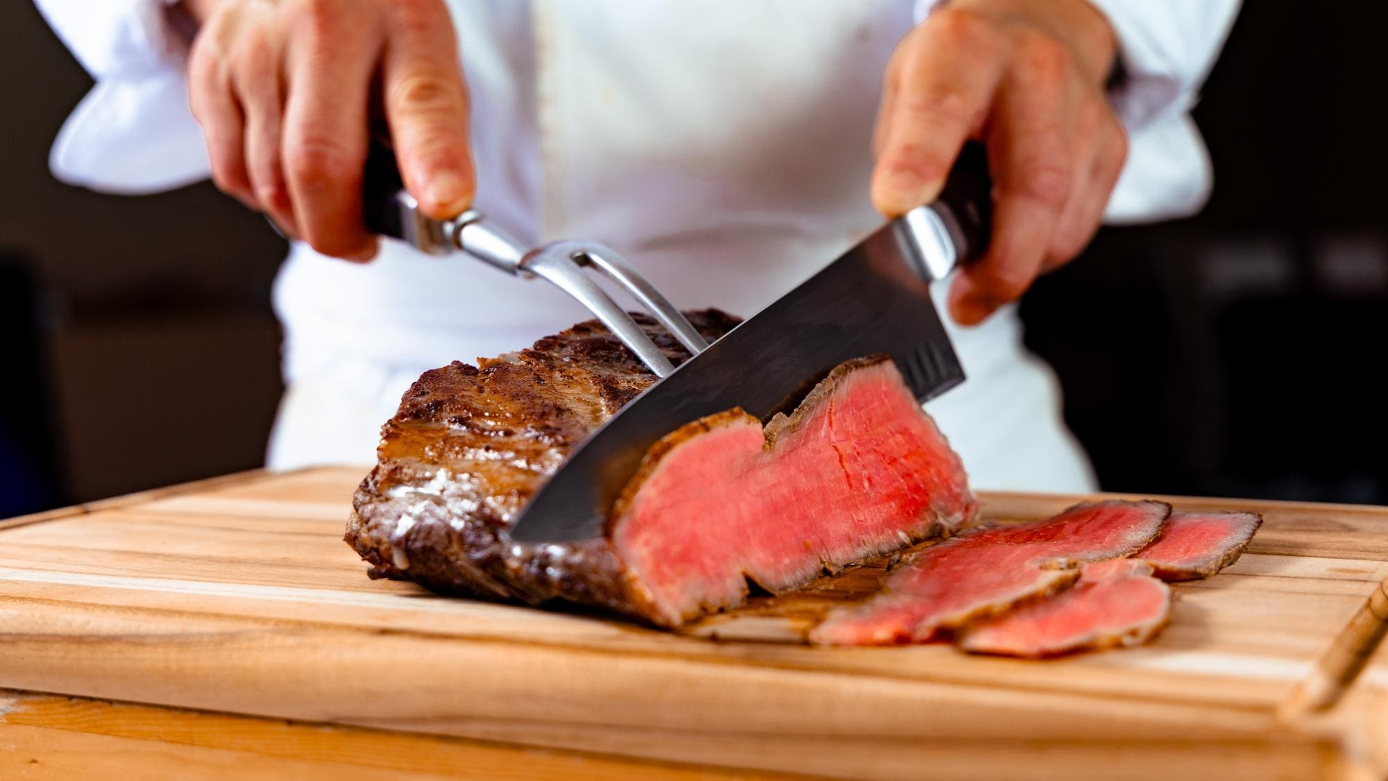 Popular roast beef served in the live kitchen at buffet restaurant "The Cafe"
