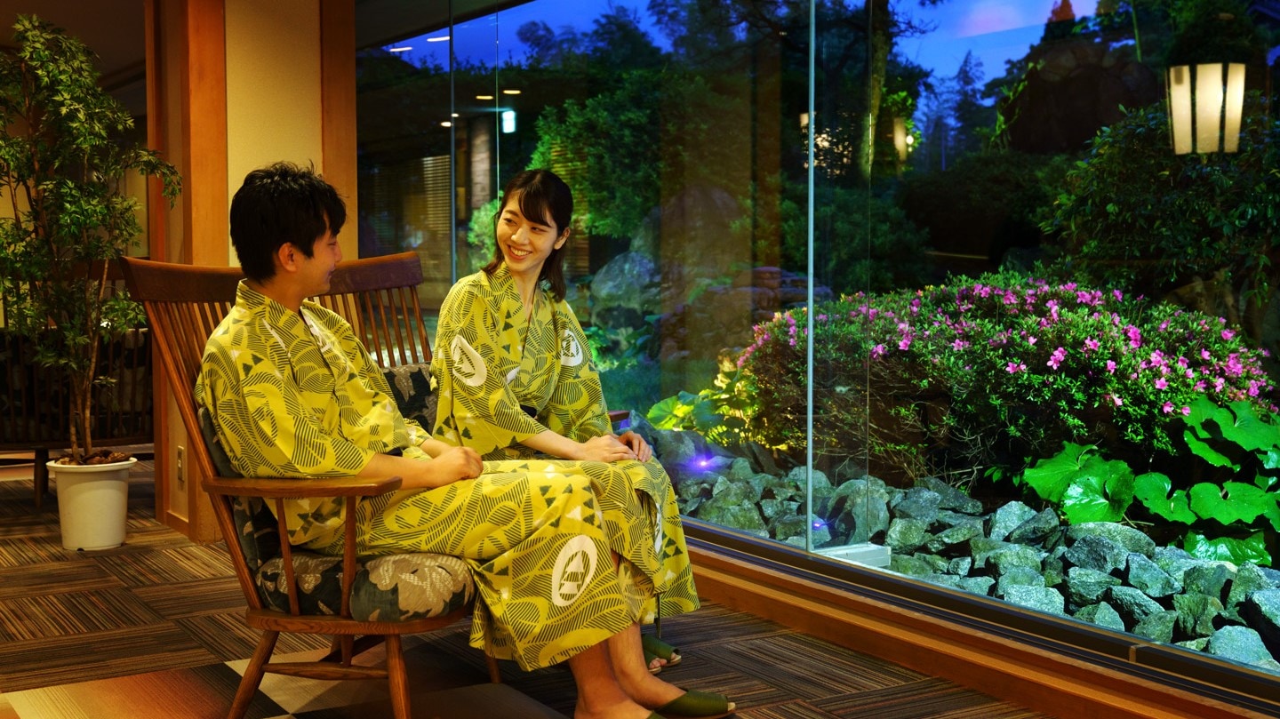 Rest area with garden view