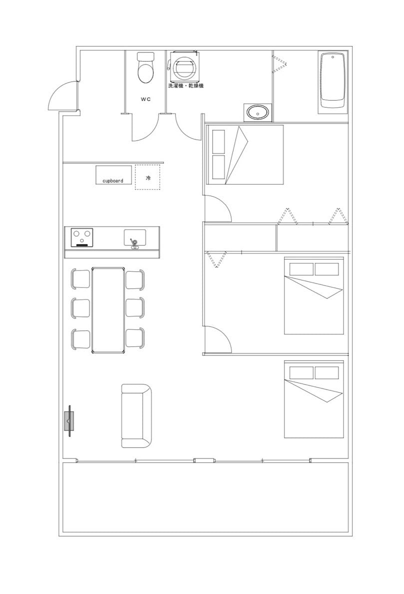 Oceanfront corner floor plan 2