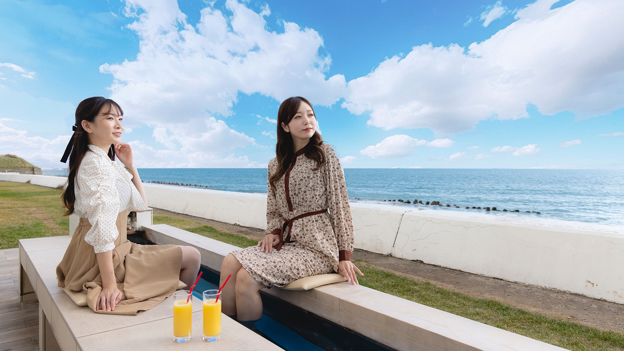 [Foot bath] Feel the sea breeze and the sound of the waves up close and relax from your feet up.